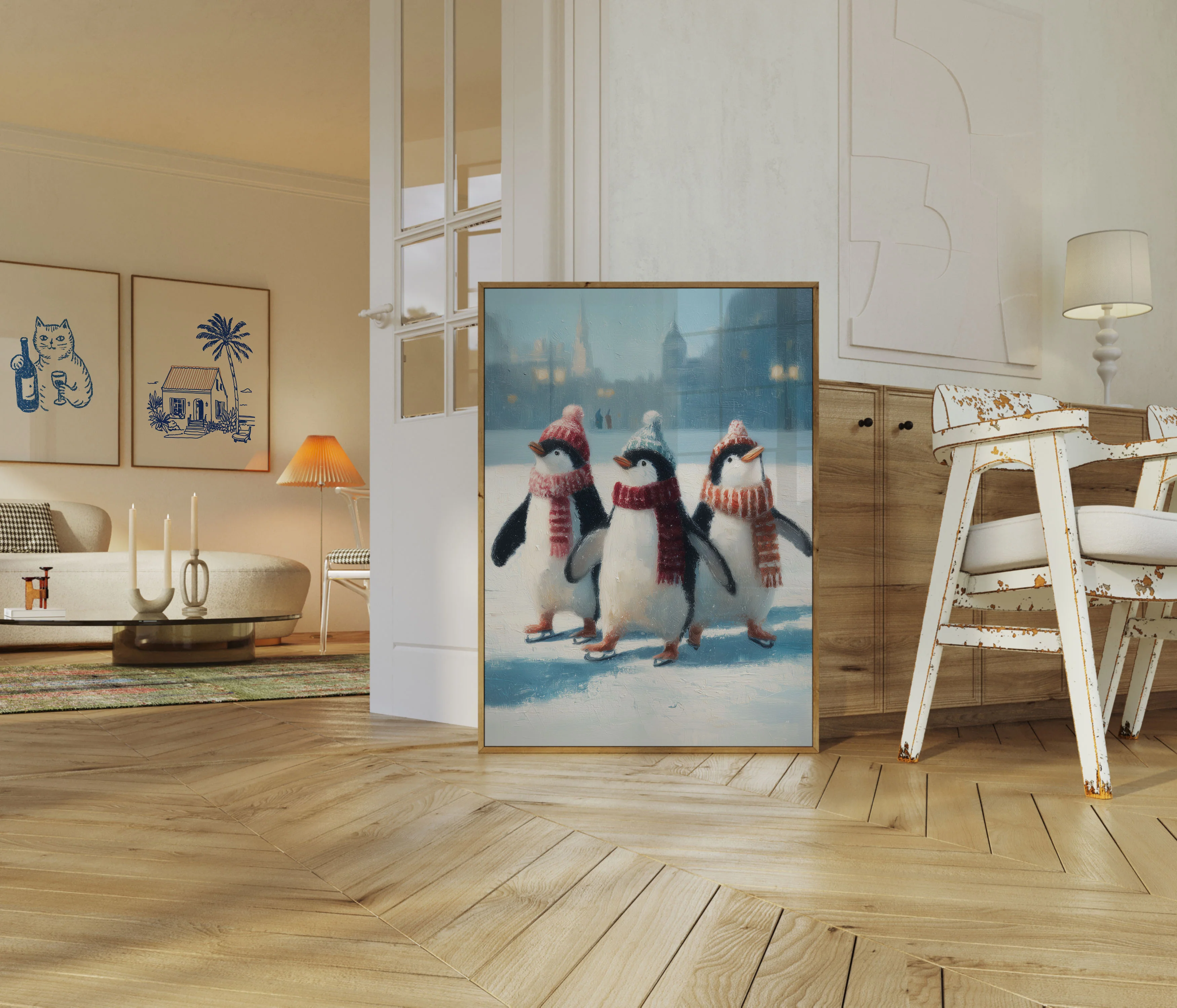 Skating Penguins Winter Poster - Image 5