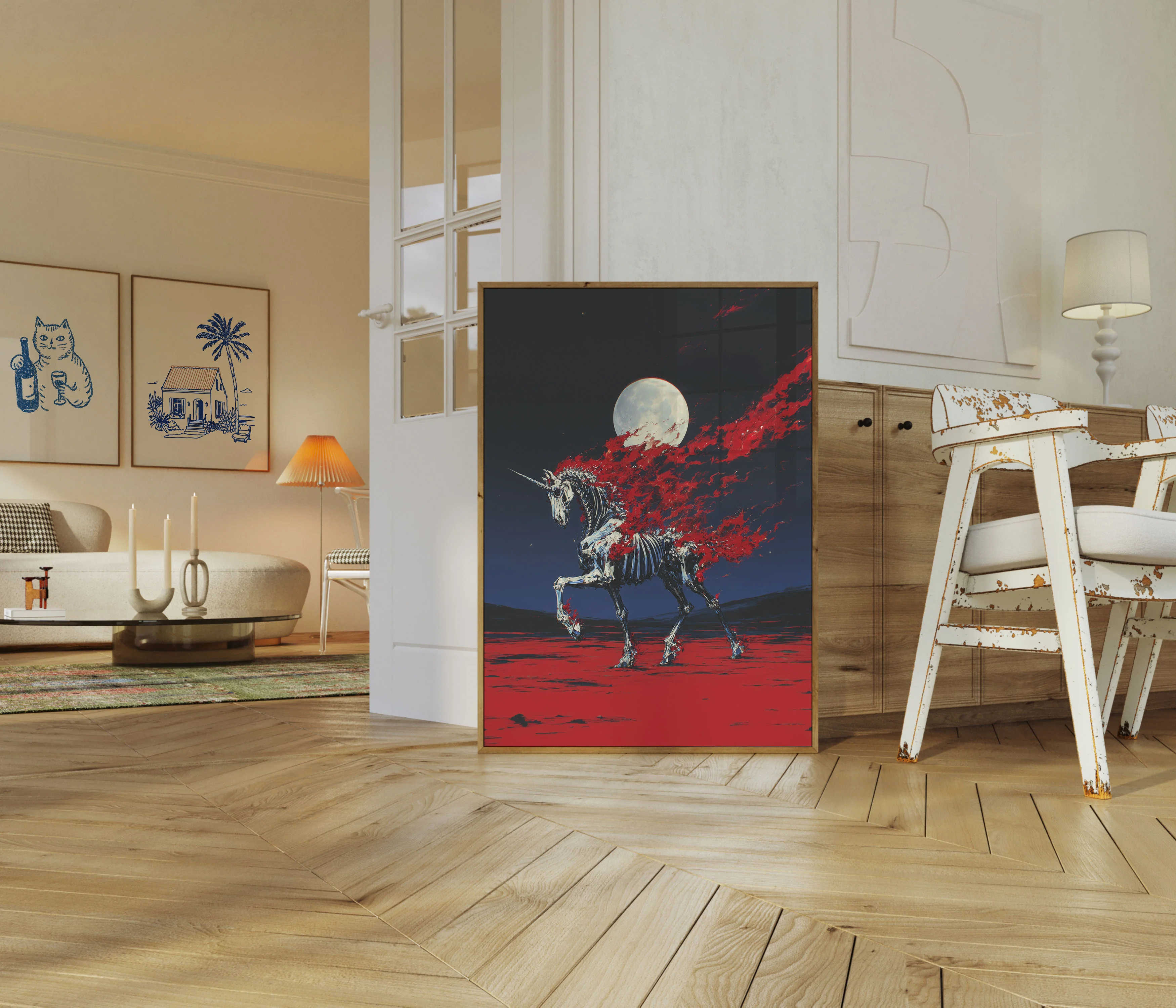 Skeletal Unicorn Moonlight Poster - Image 5