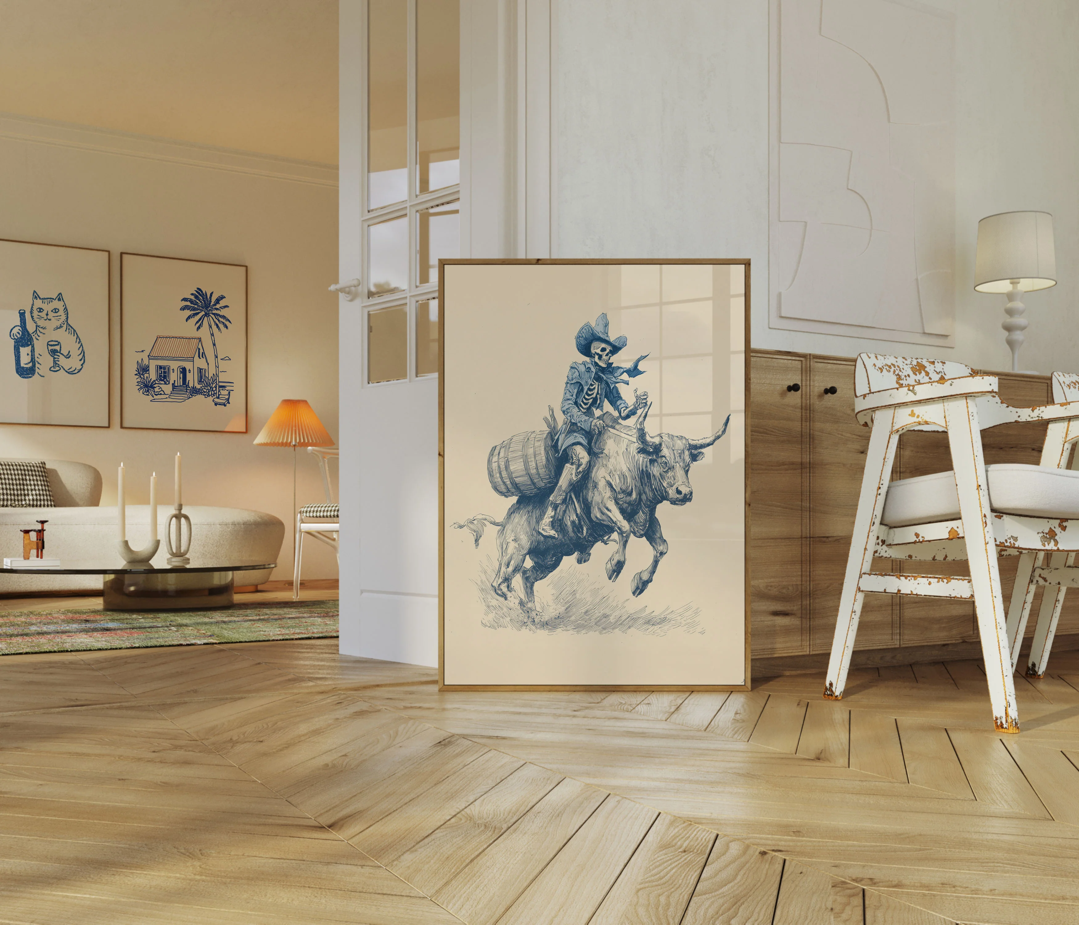 Skeleton Cowboy Bull Rider Poster - Image 5