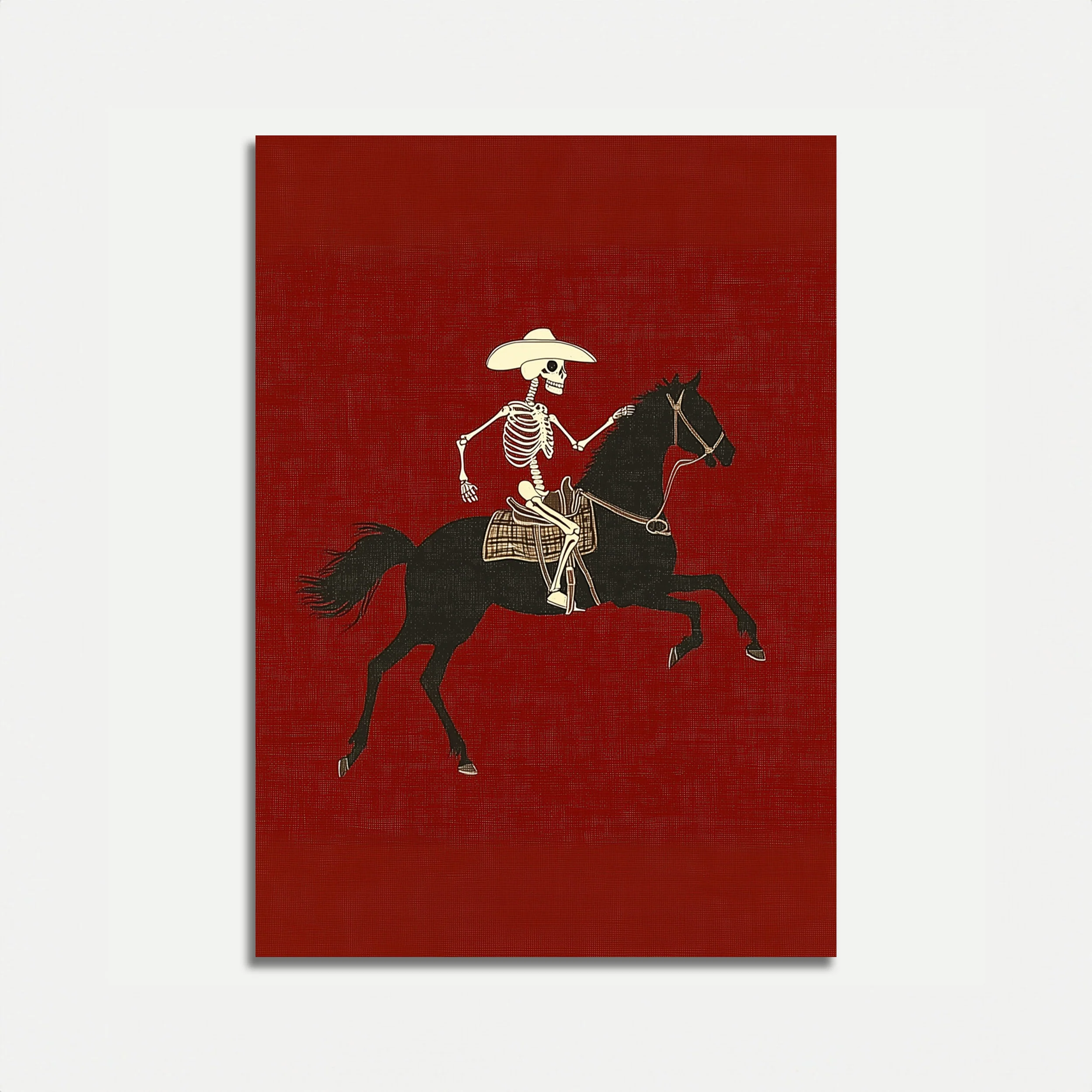 Skeleton Cowboy Horseback Rider Poster