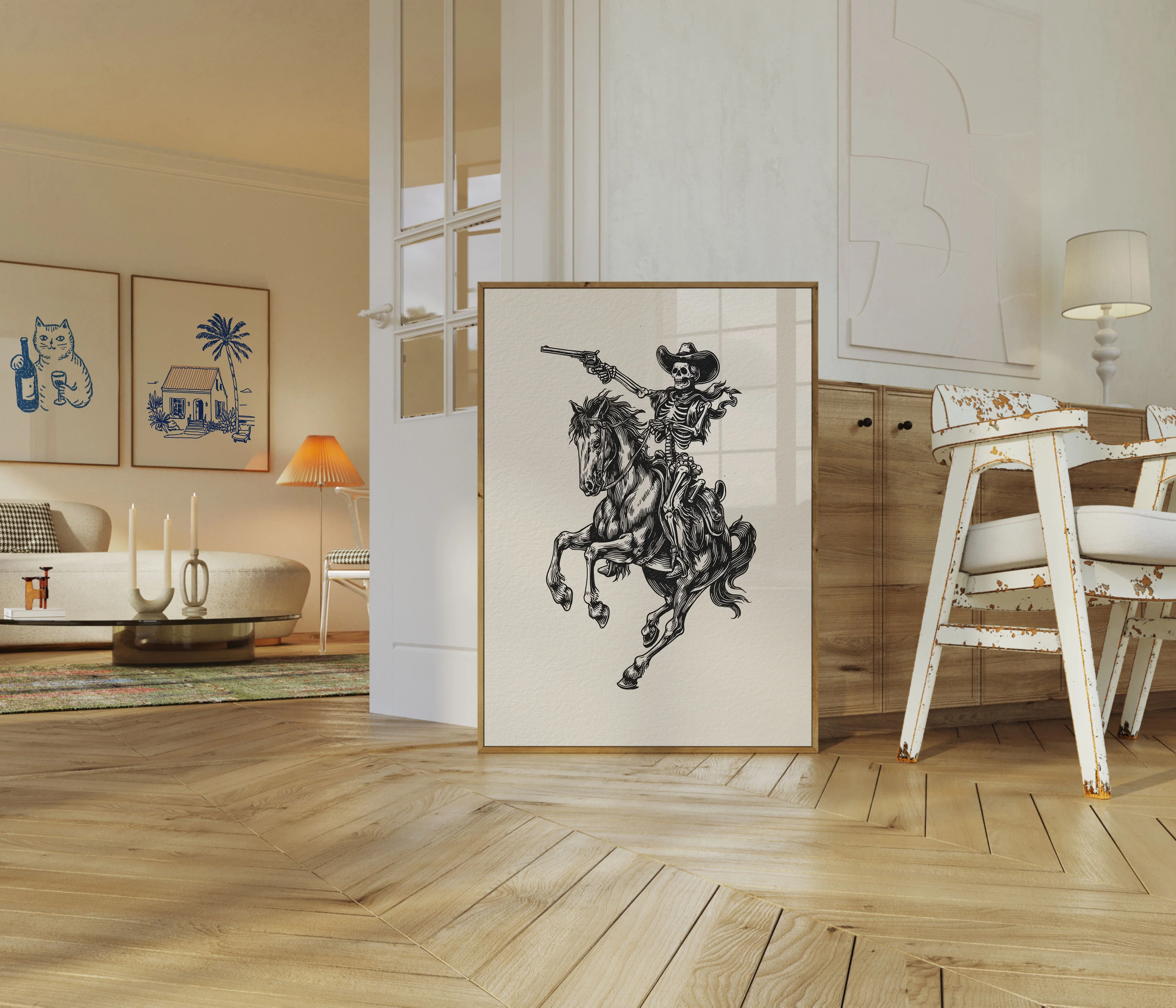 Skeleton Cowboy Riding Horse Poster - Image 5