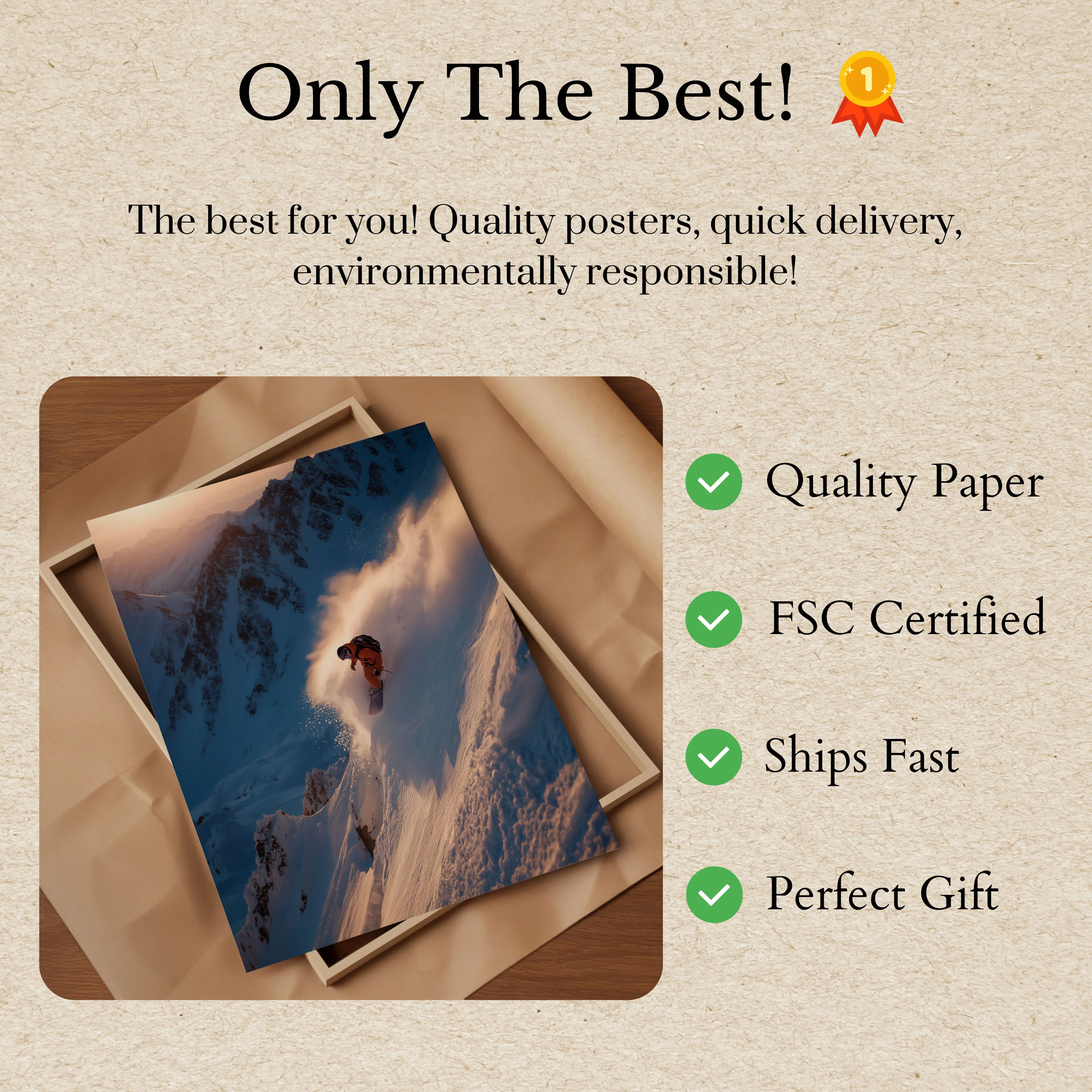 Skier Carving Mountain Powder Poster - Image 3