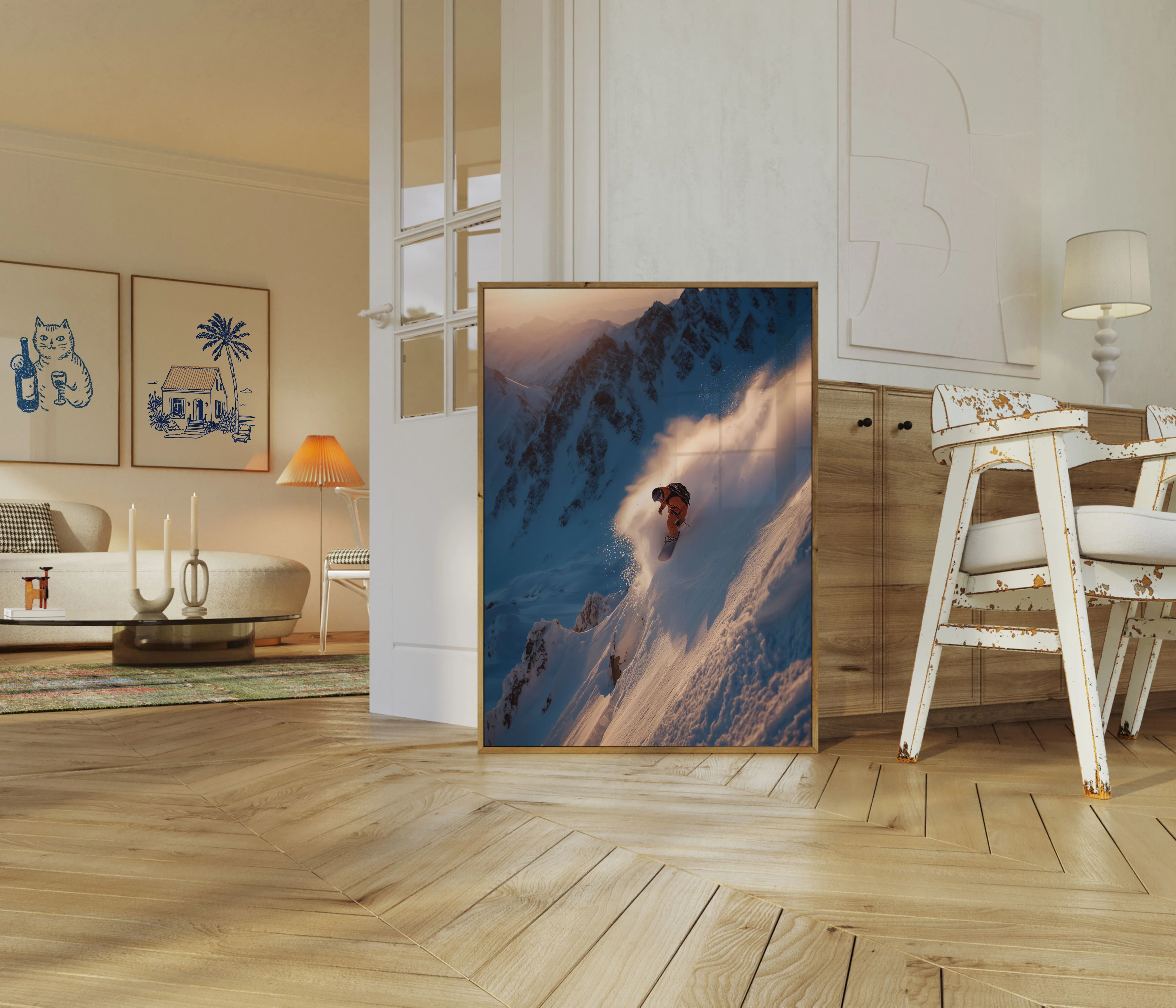 Skier Carving Mountain Powder Poster - Image 5