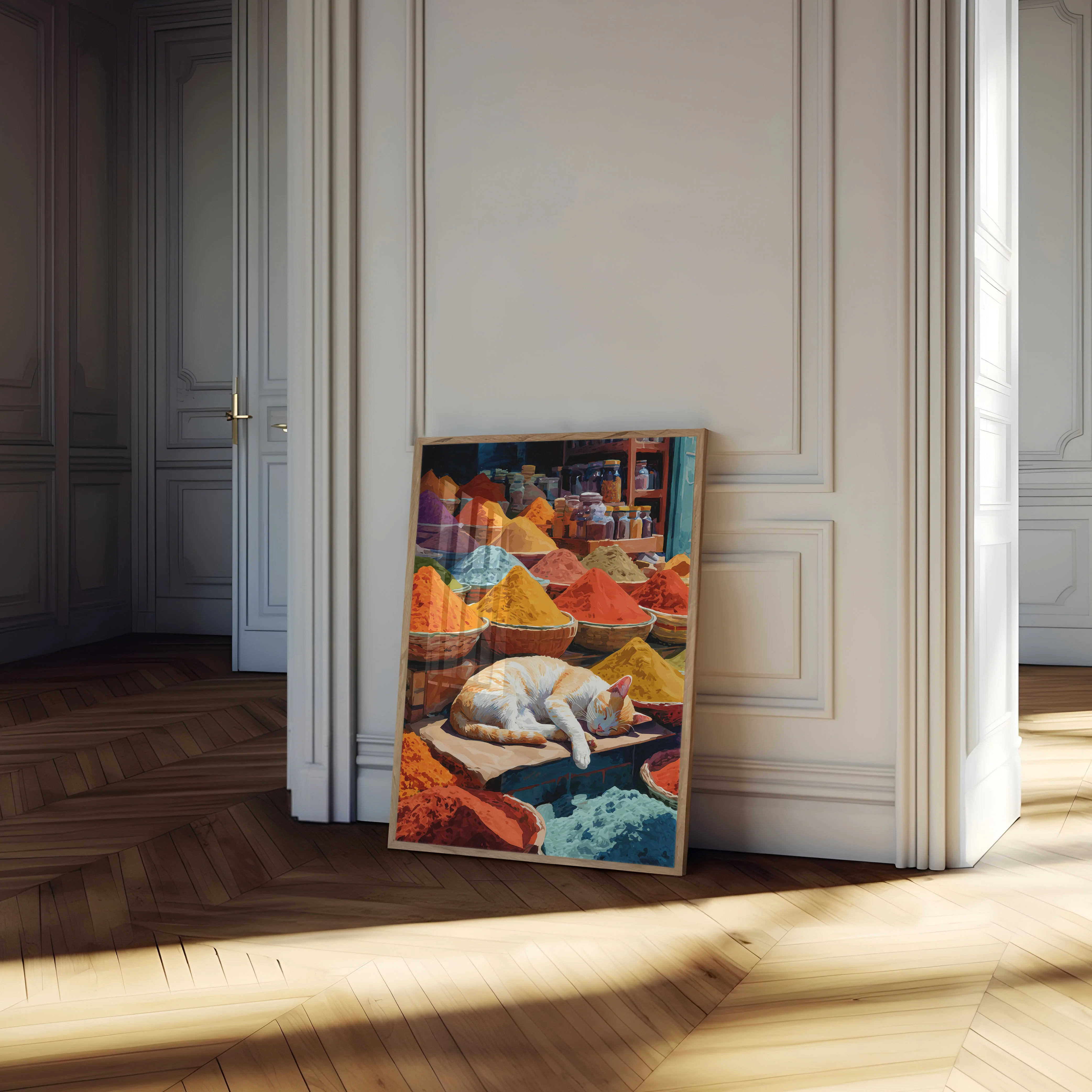 Sleeping Cat at Spice Market Poster - Image 4