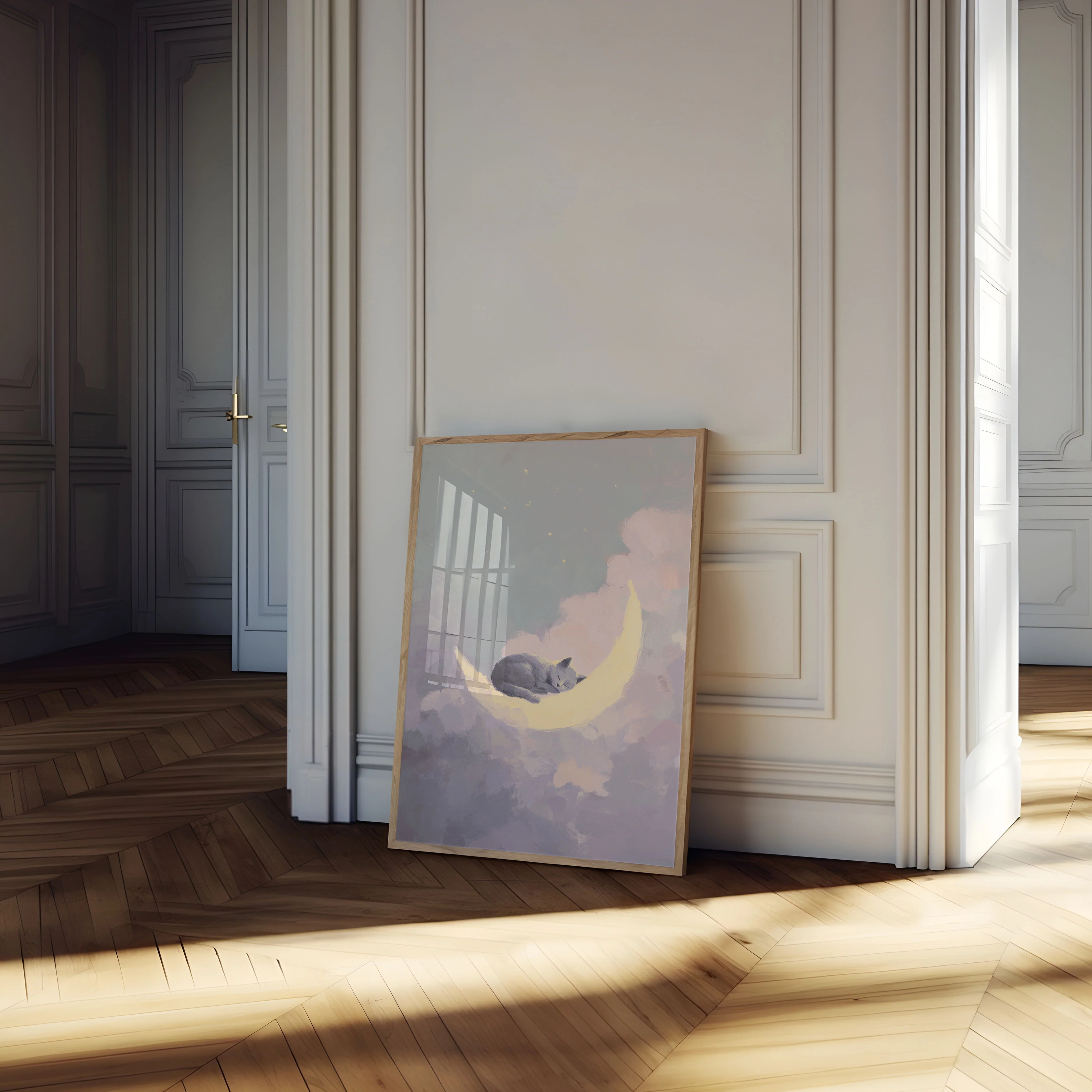Sleeping Cat on Moon Poster - Image 4