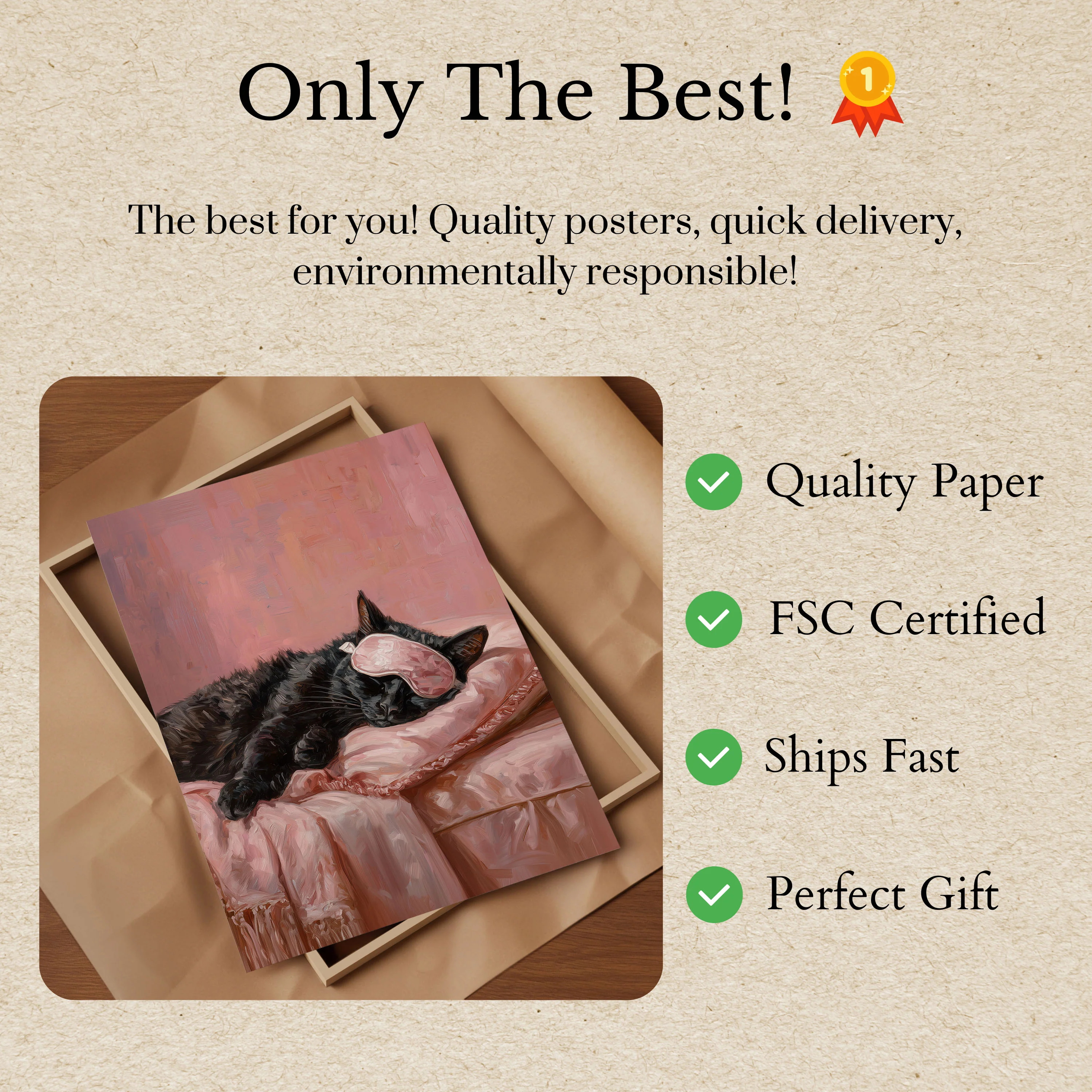 Sleeping Dreamy Cat Poster - Image 3