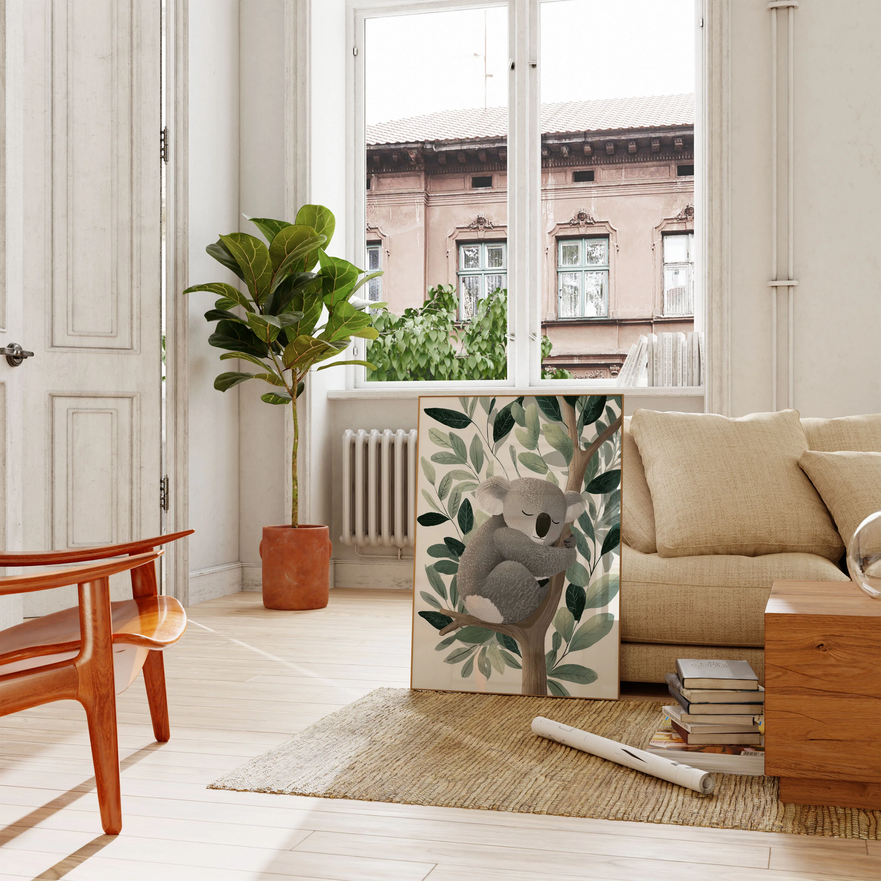 Sleeping Koala in Eucalyptus Poster - Image 2