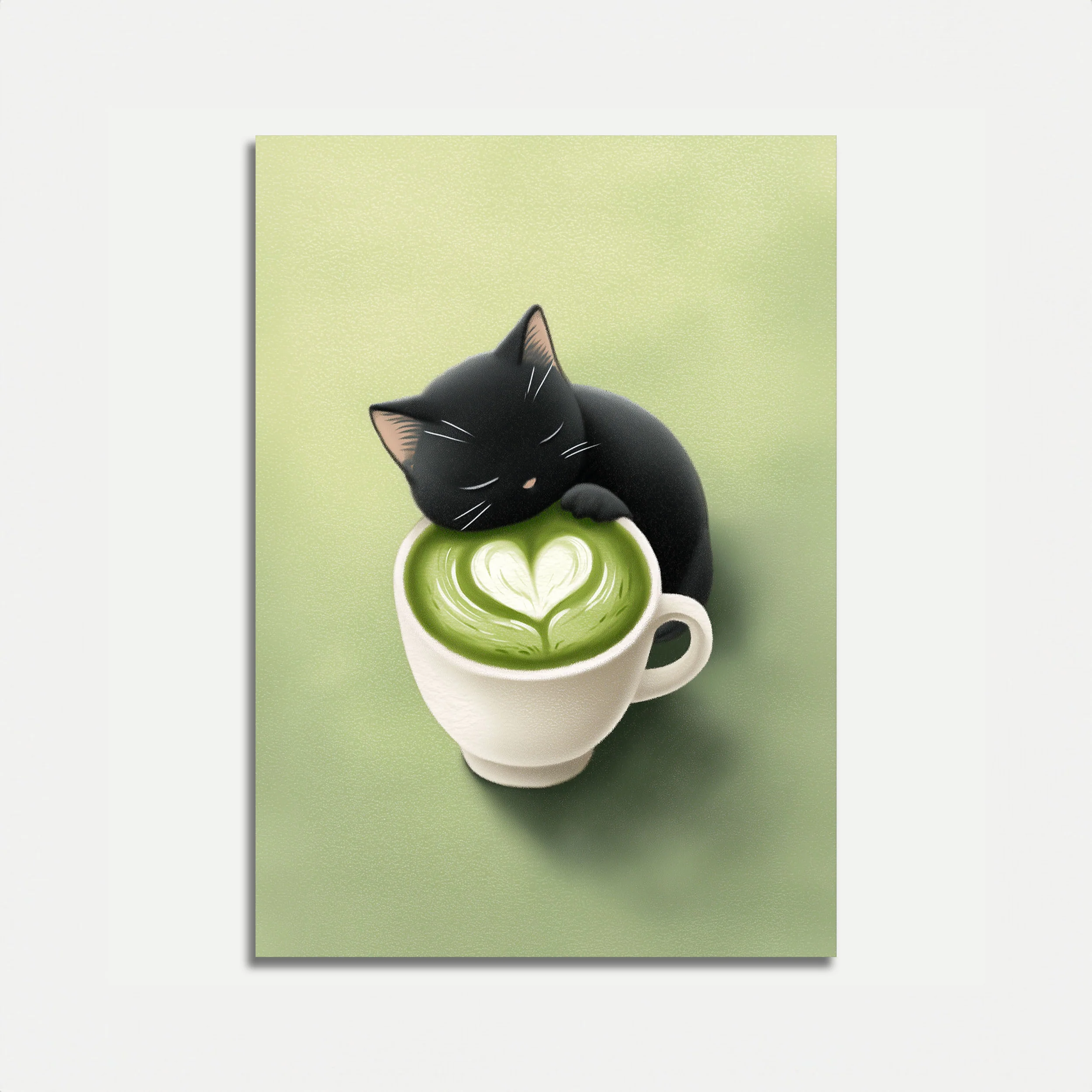 Sleepy Matcha Cat Poster