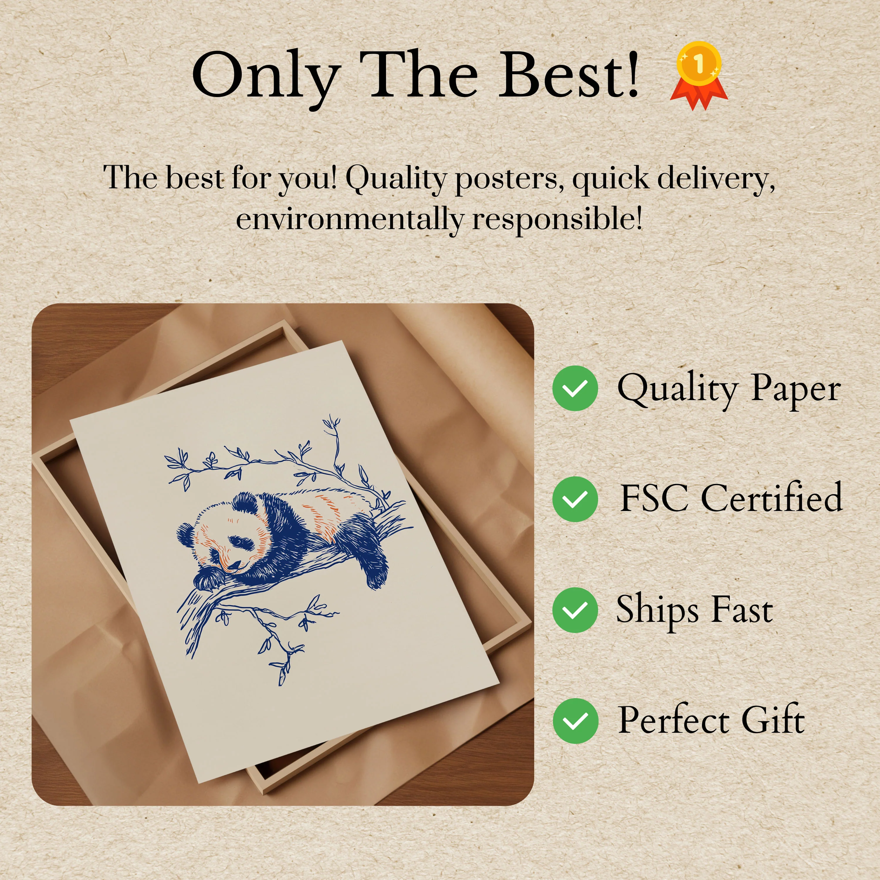 Sleepy Panda Branch Poster - Image 3