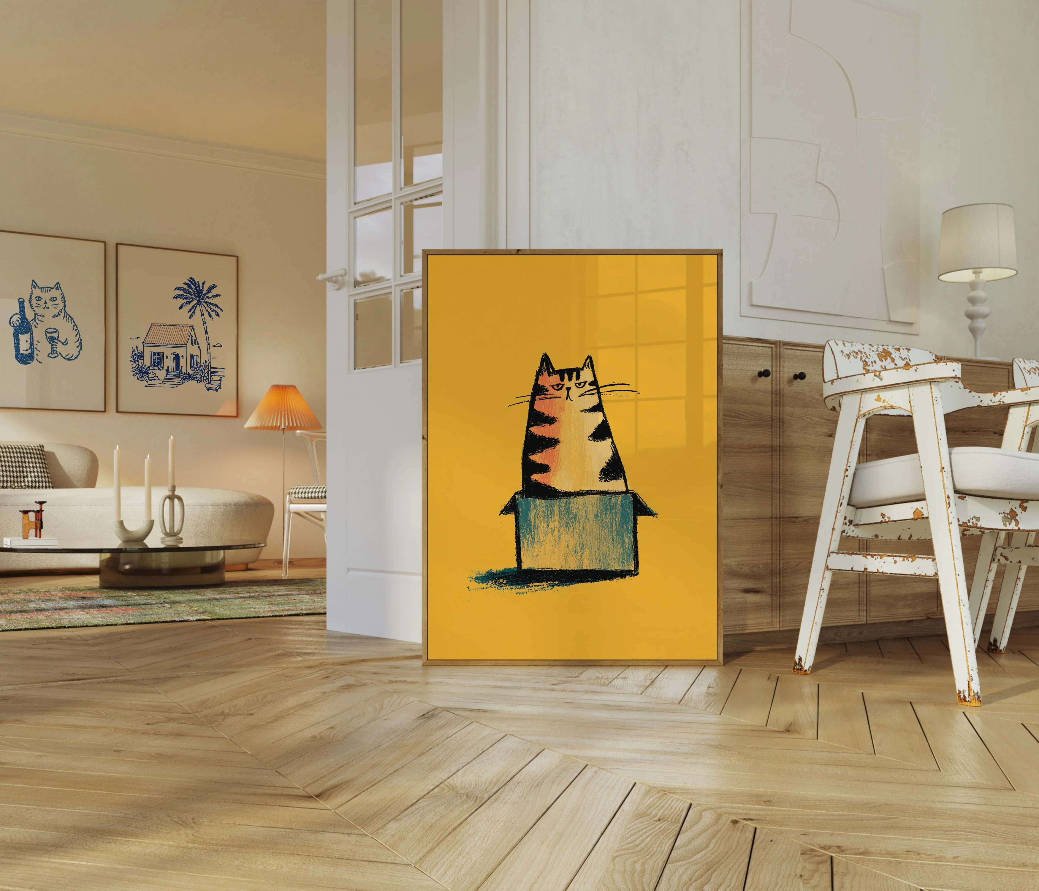 Smiling Cat in Box Poster - Image 5