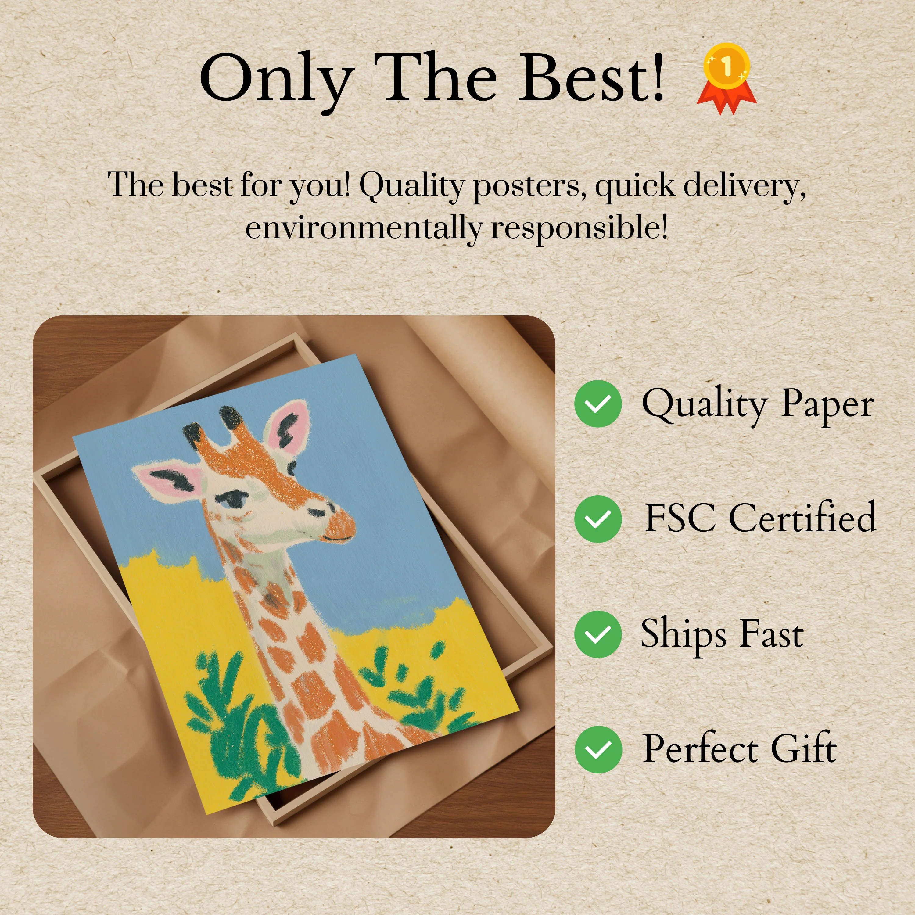 Smiling Giraffe Safari Poster - Image 3