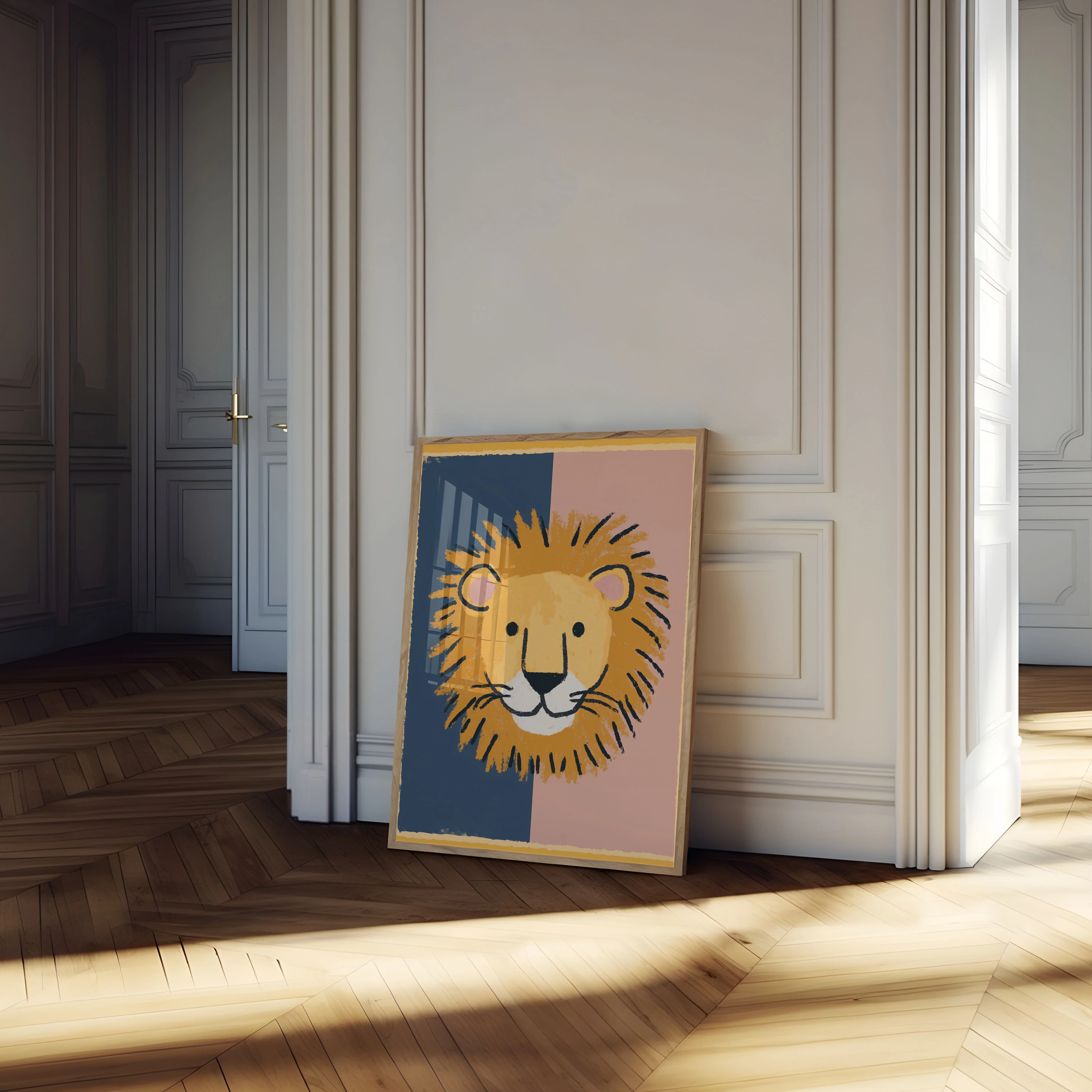 Smiling Lion Face Poster - Image 4
