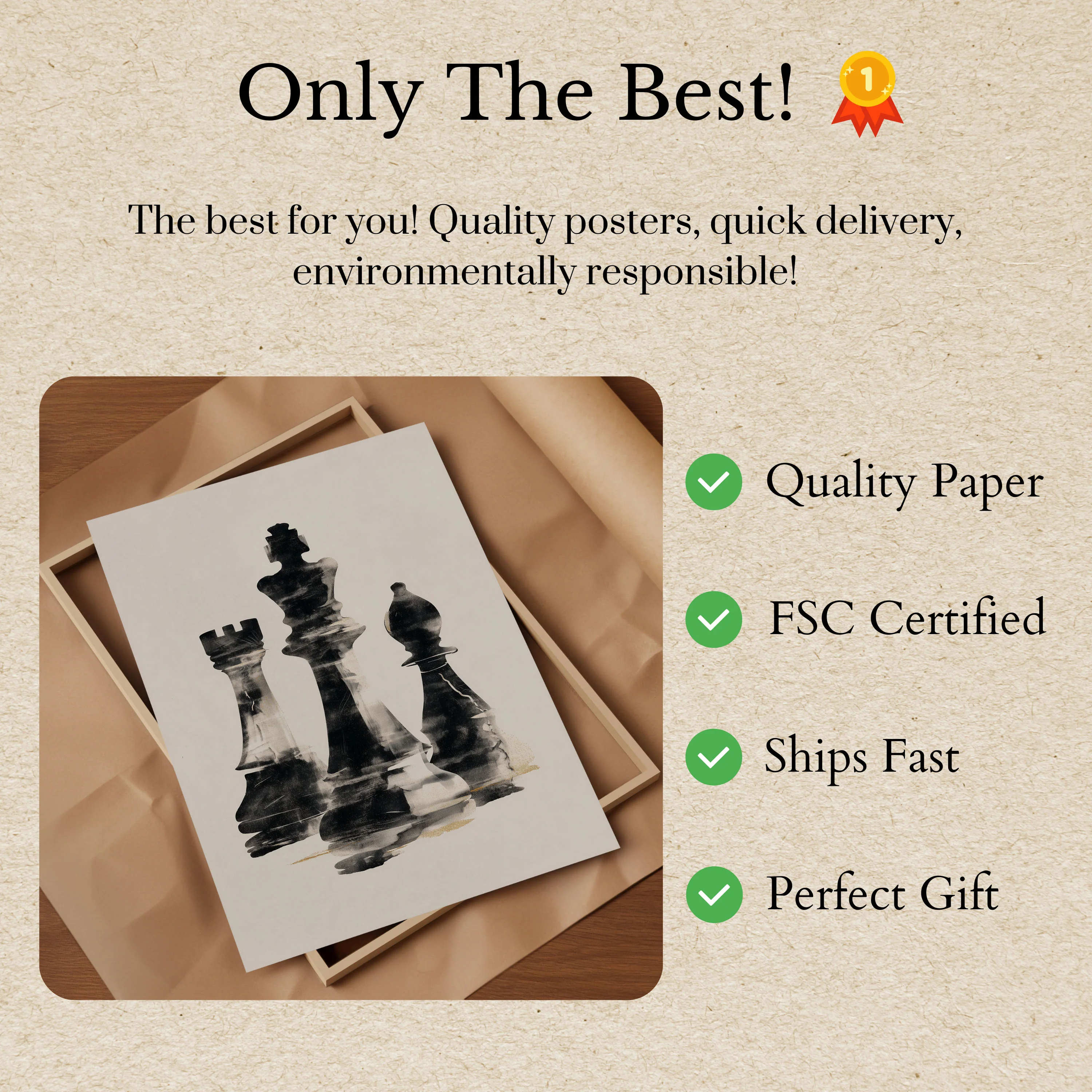 Smoky Chess Pieces Poster - Image 3