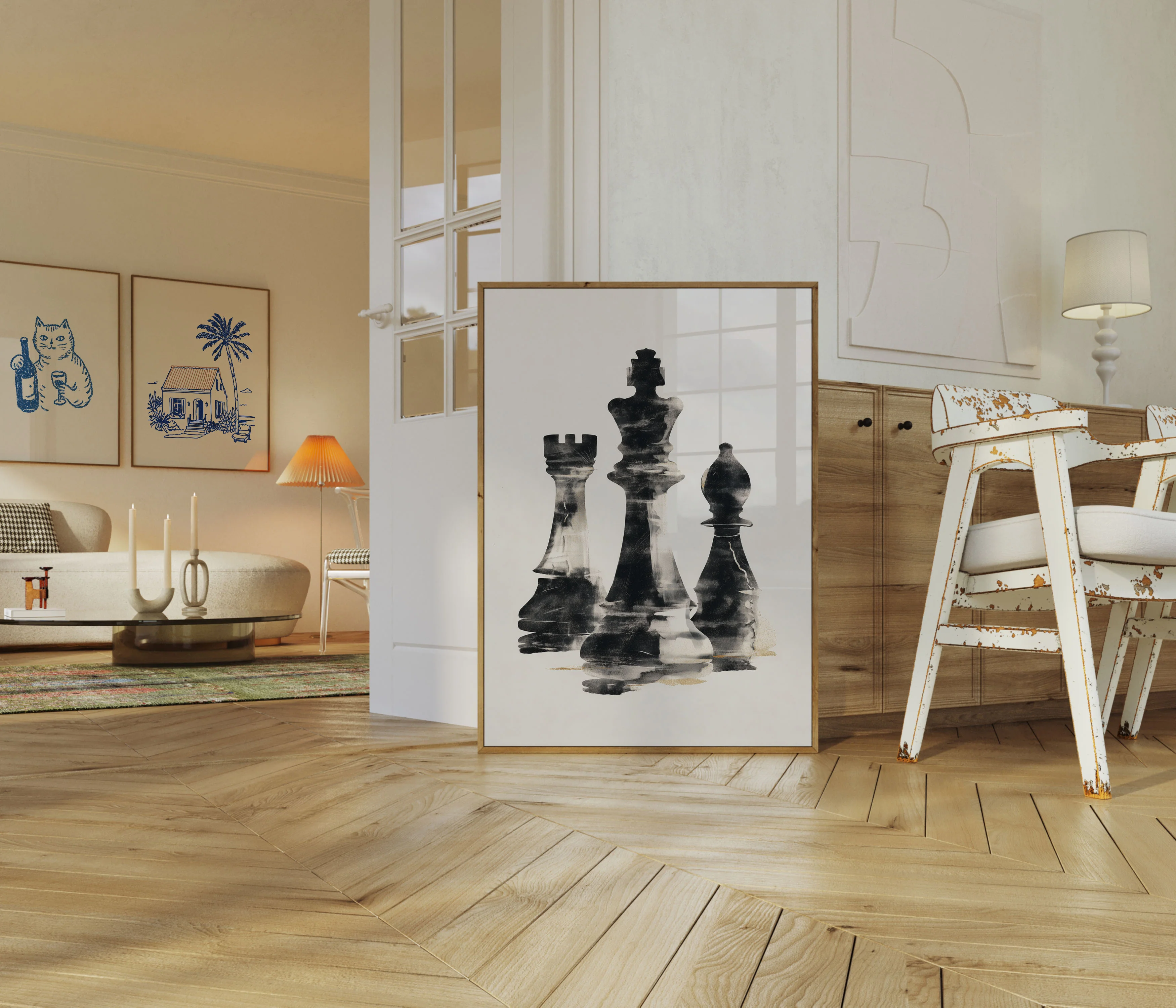 Smoky Chess Pieces Poster - Image 5