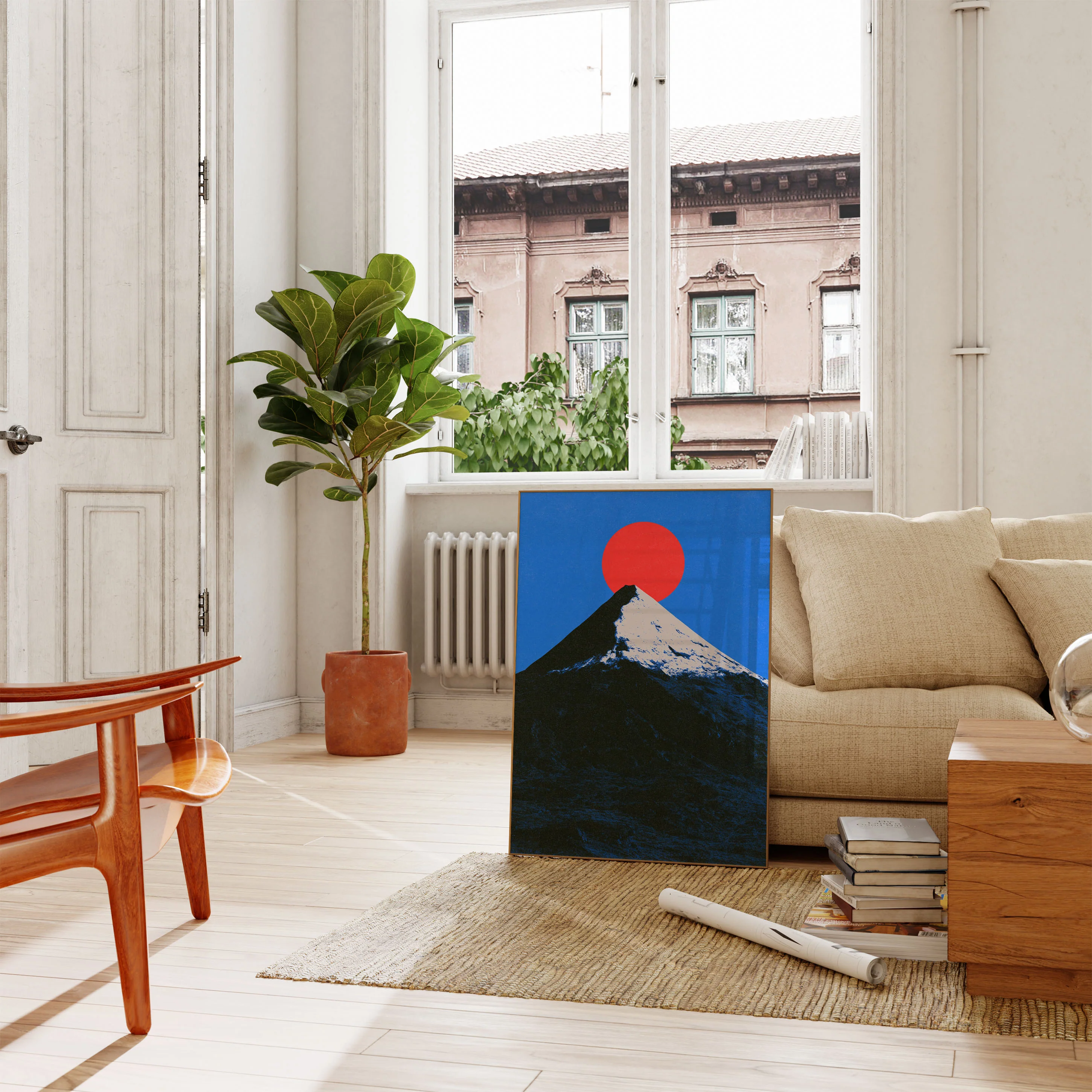 Snow-Capped Mountain Rising Sun Poster - Image 2