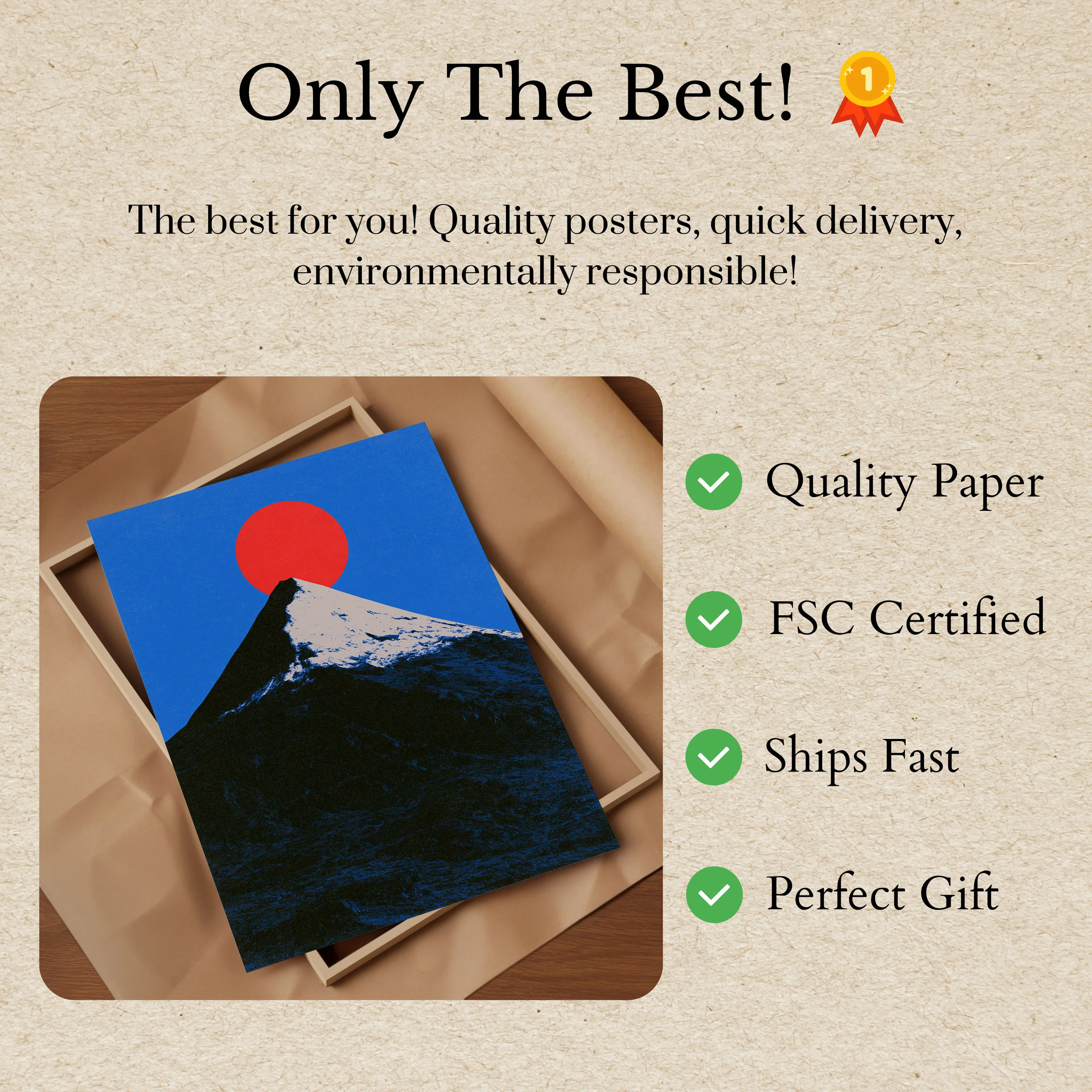 Snow-Capped Mountain Rising Sun Poster - Image 3