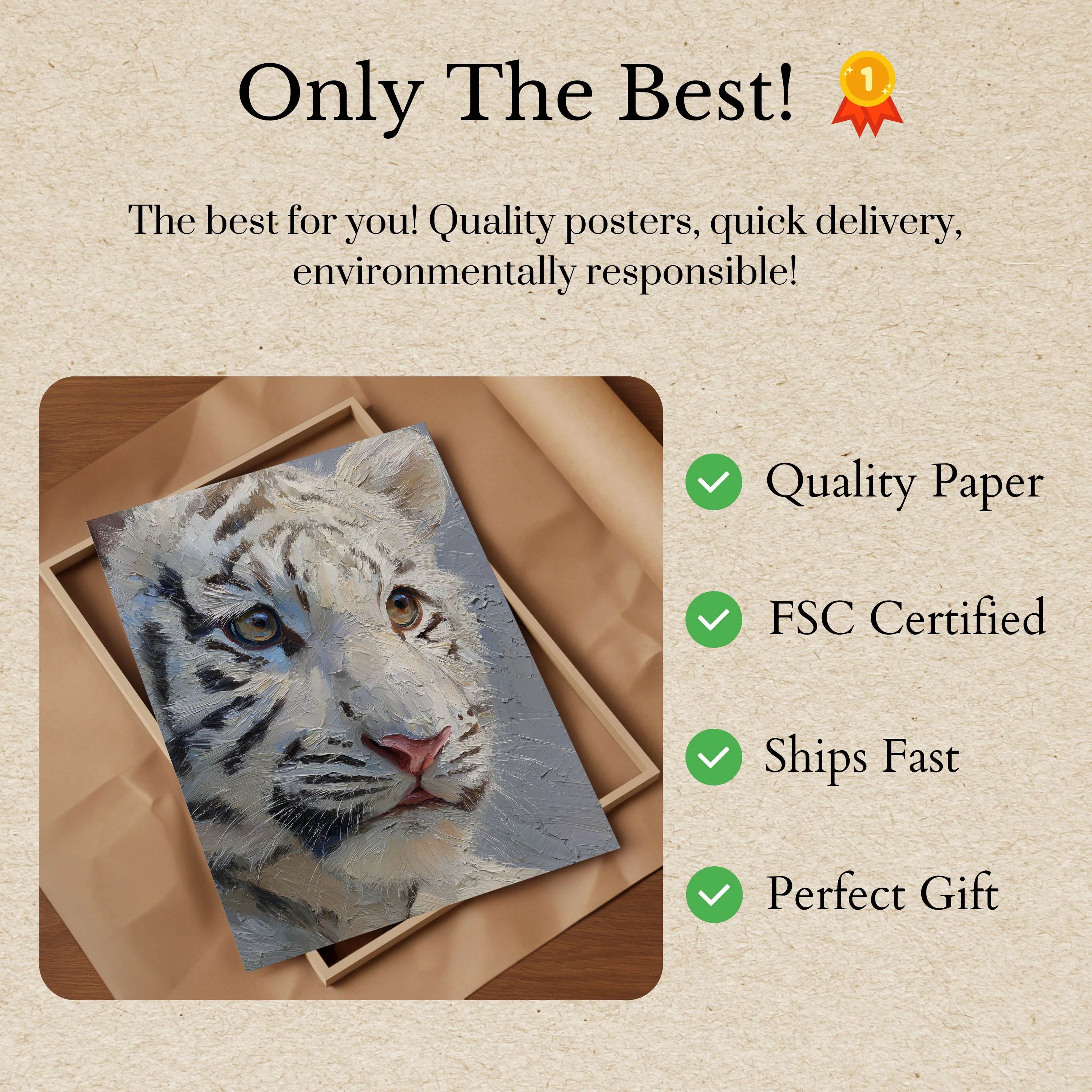 Snow Leopard Close-Up Poster - Image 3