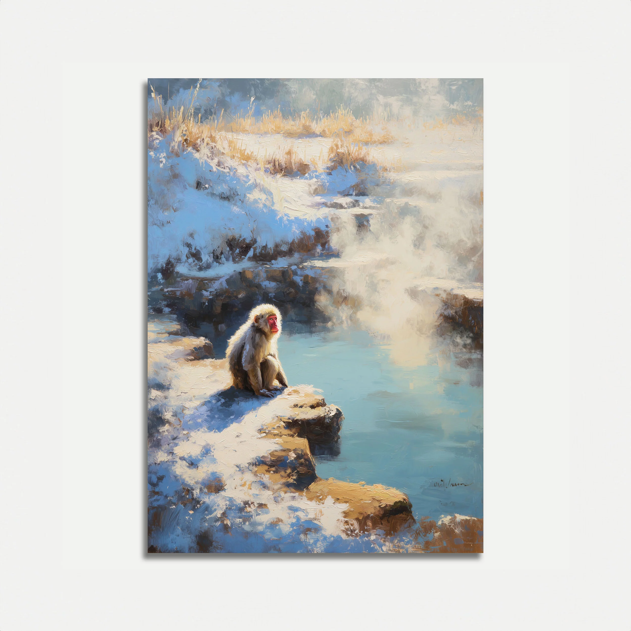 Snow Monkey Thermal Spring Poster