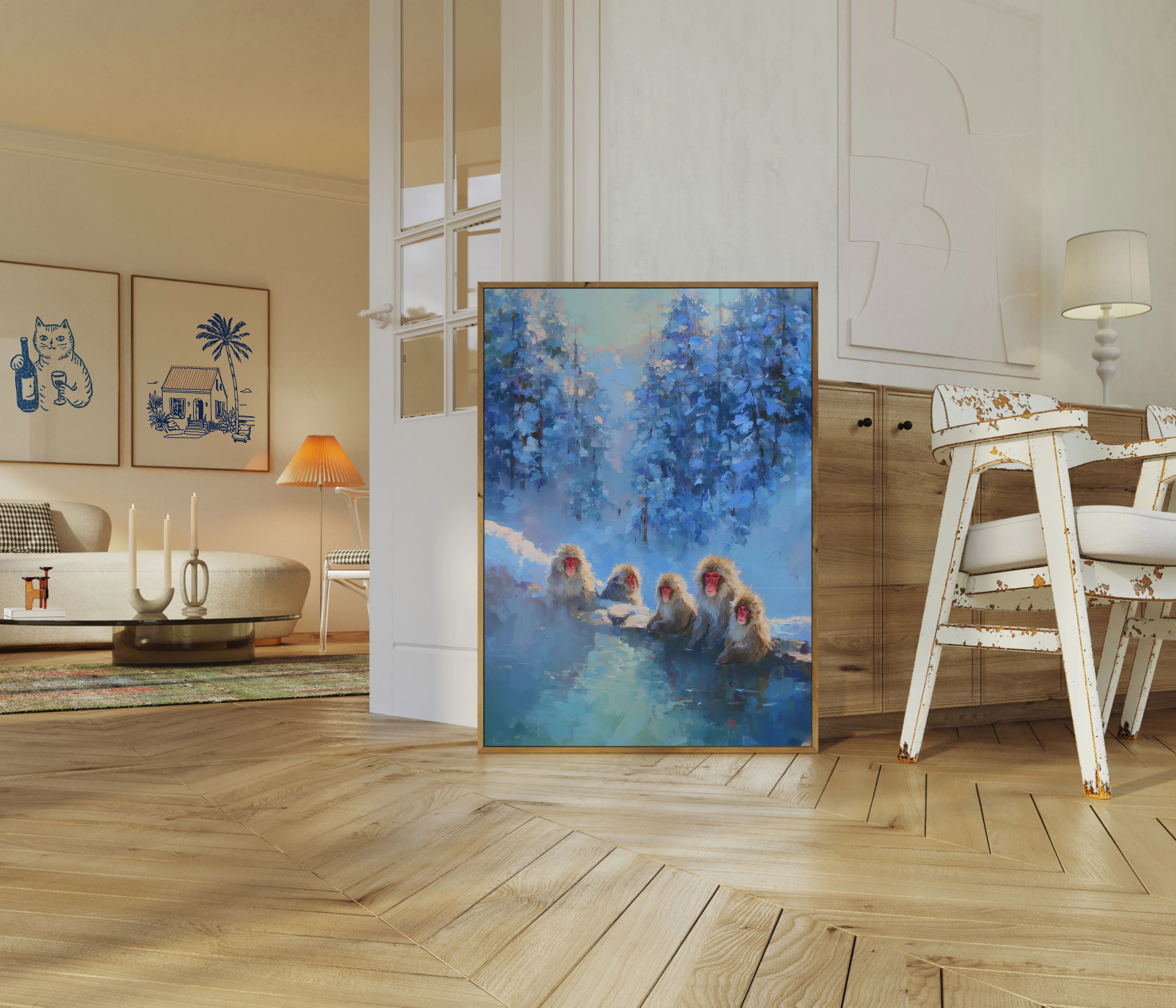 Snow Monkeys in Hot Spring Poster - Image 5