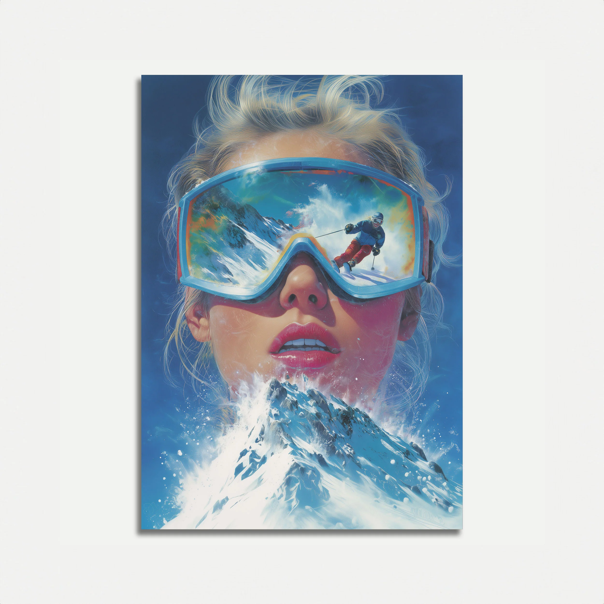 Snowy Mountain Ski Adventure Poster