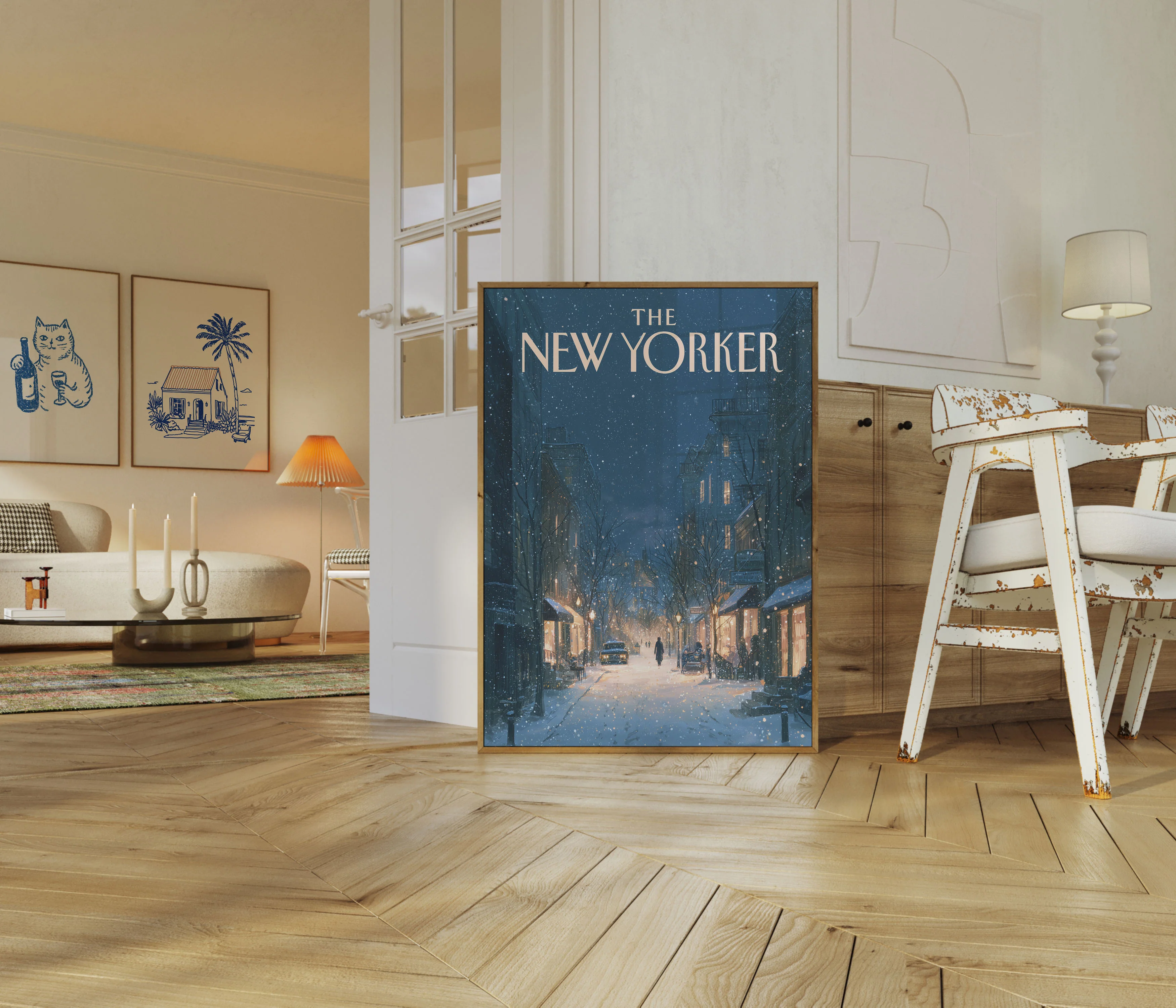 Snowy New York Winter Night Poster - Image 5