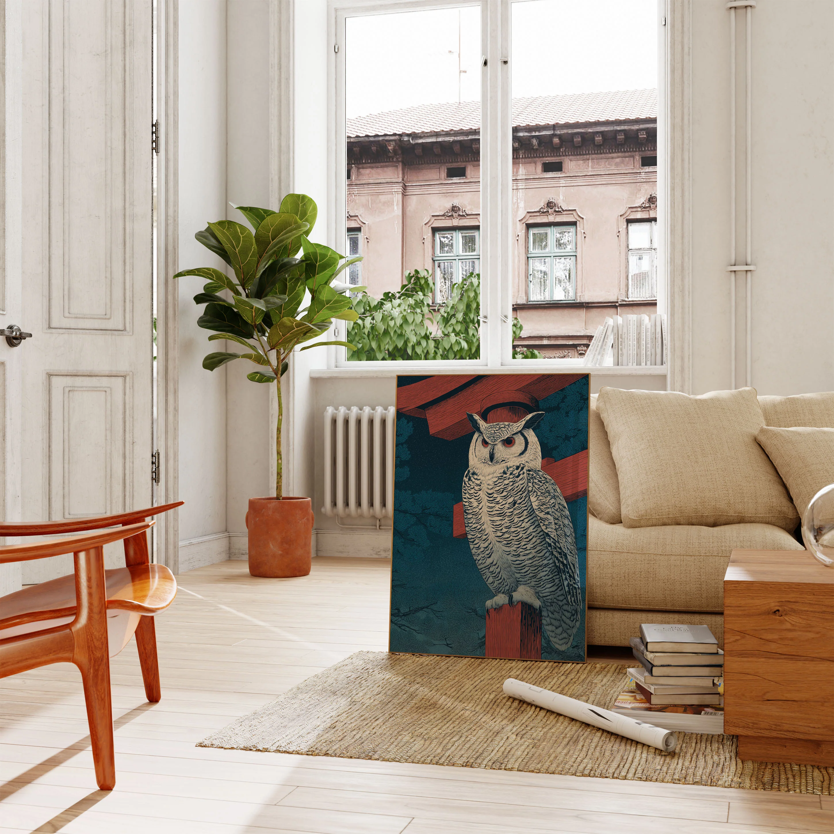 Snowy Owl Night Guardian Poster - Image 2