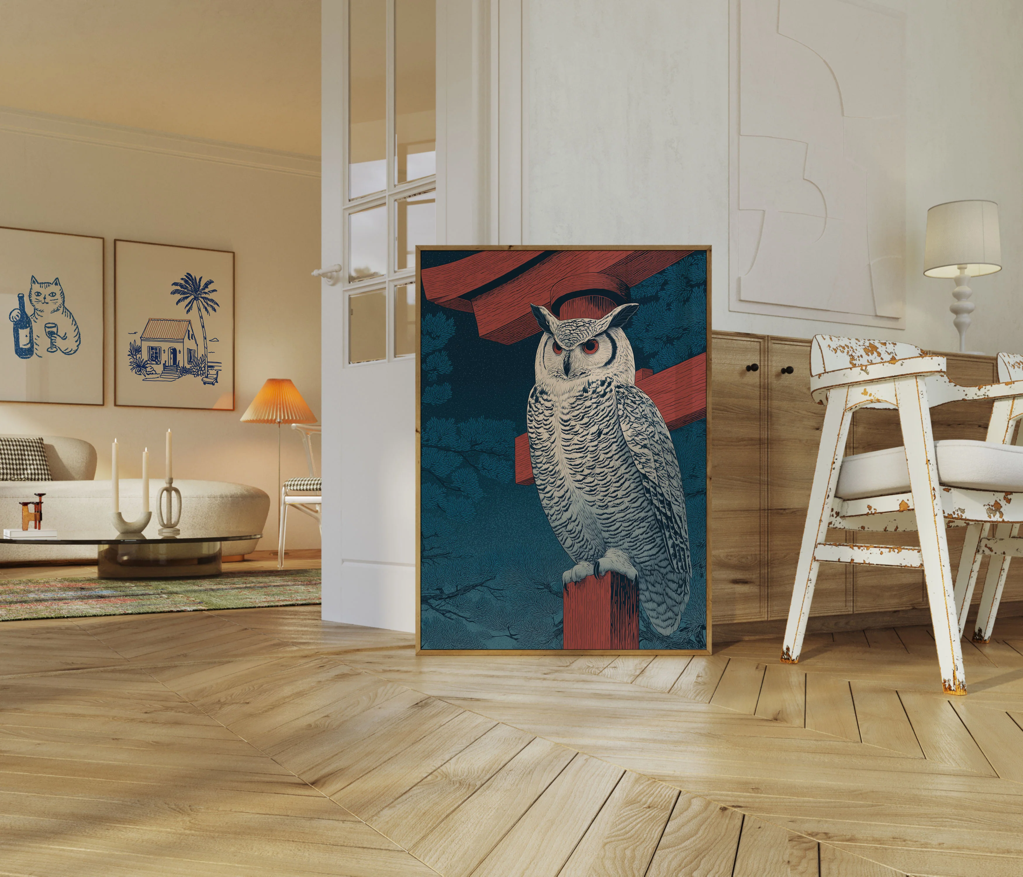 Snowy Owl Night Guardian Poster - Image 5