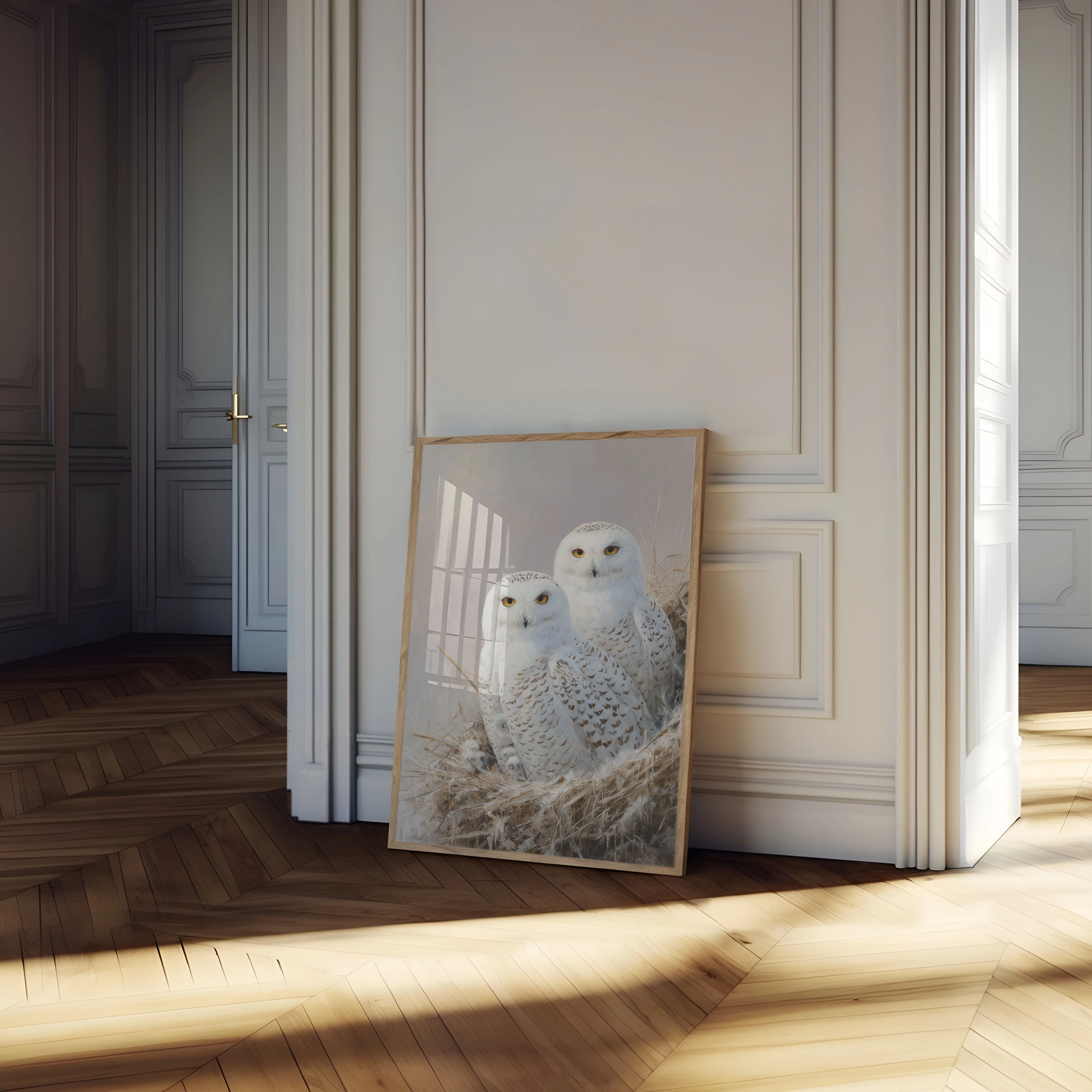 Snowy Owl Pair Winter Poster - Image 4