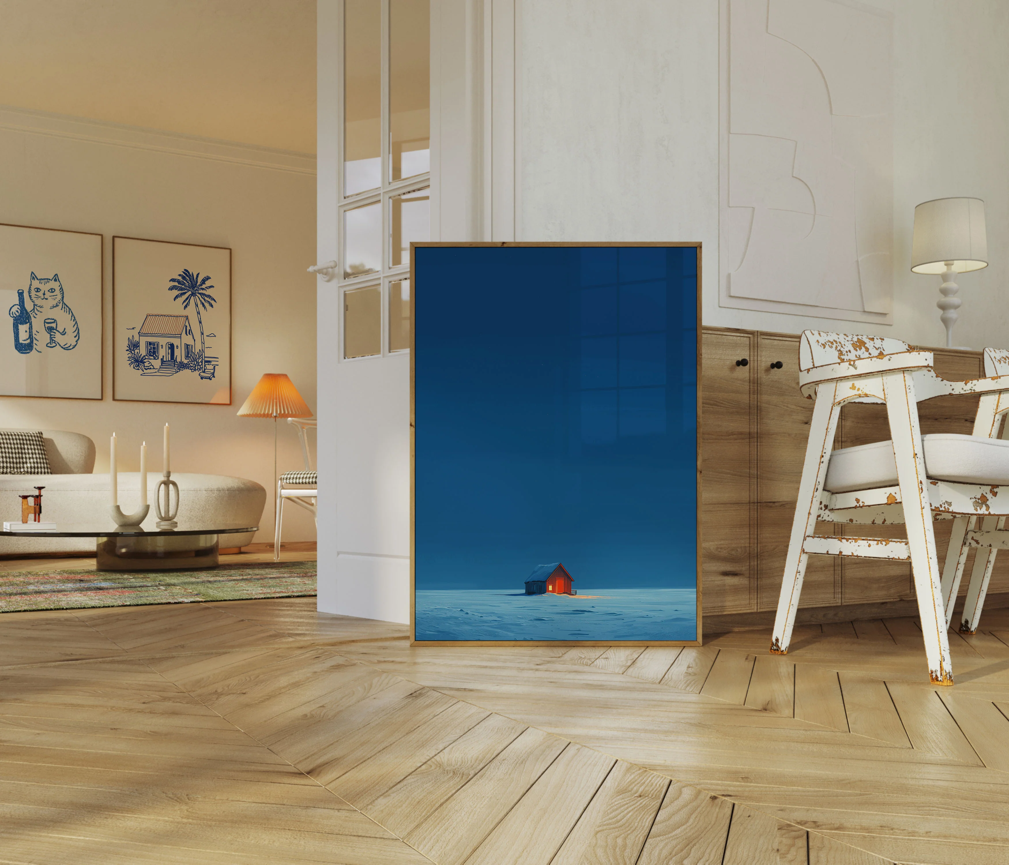 Solitary Cabin Winter Poster - Image 5