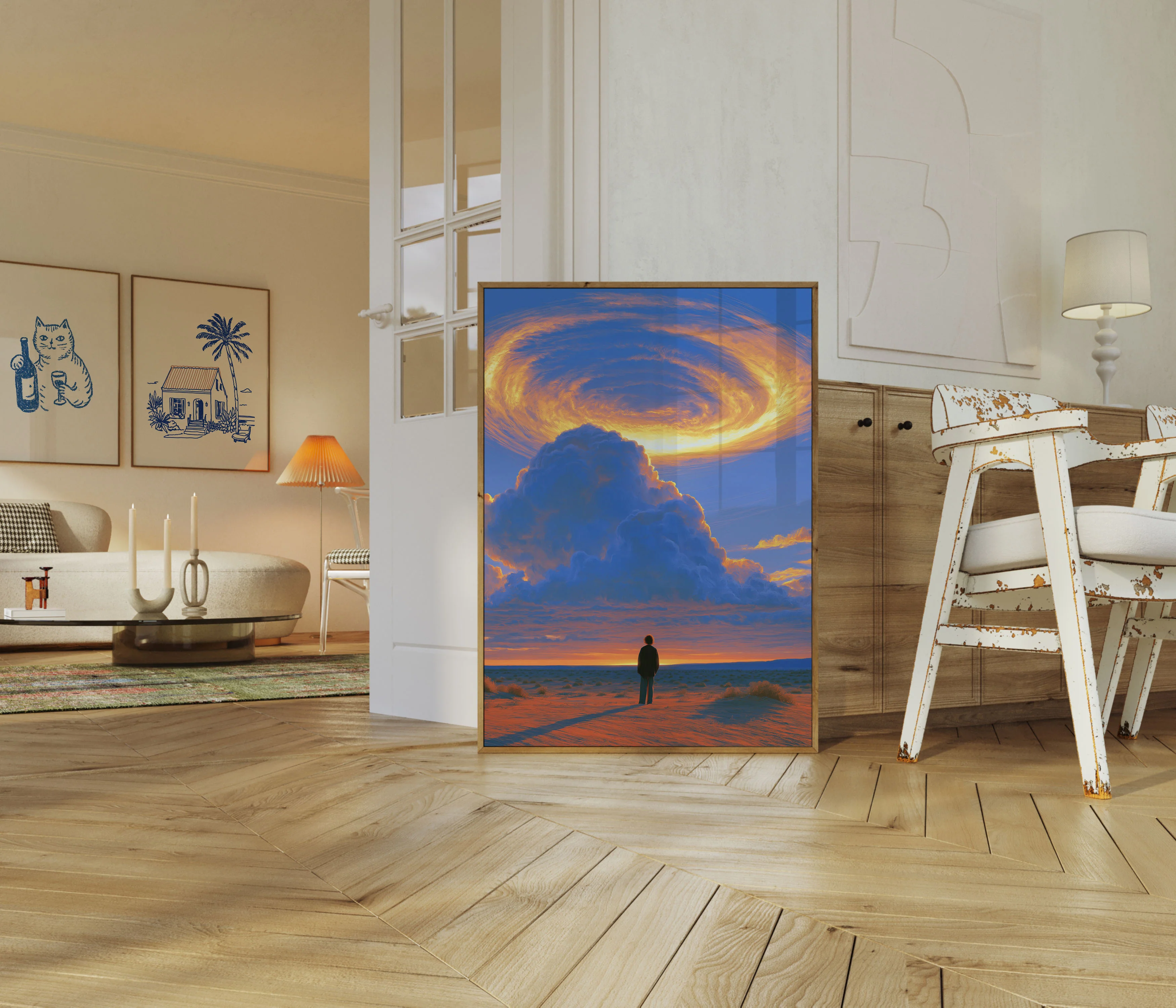 Solitary Contemplation at Sunset Poster - Image 5