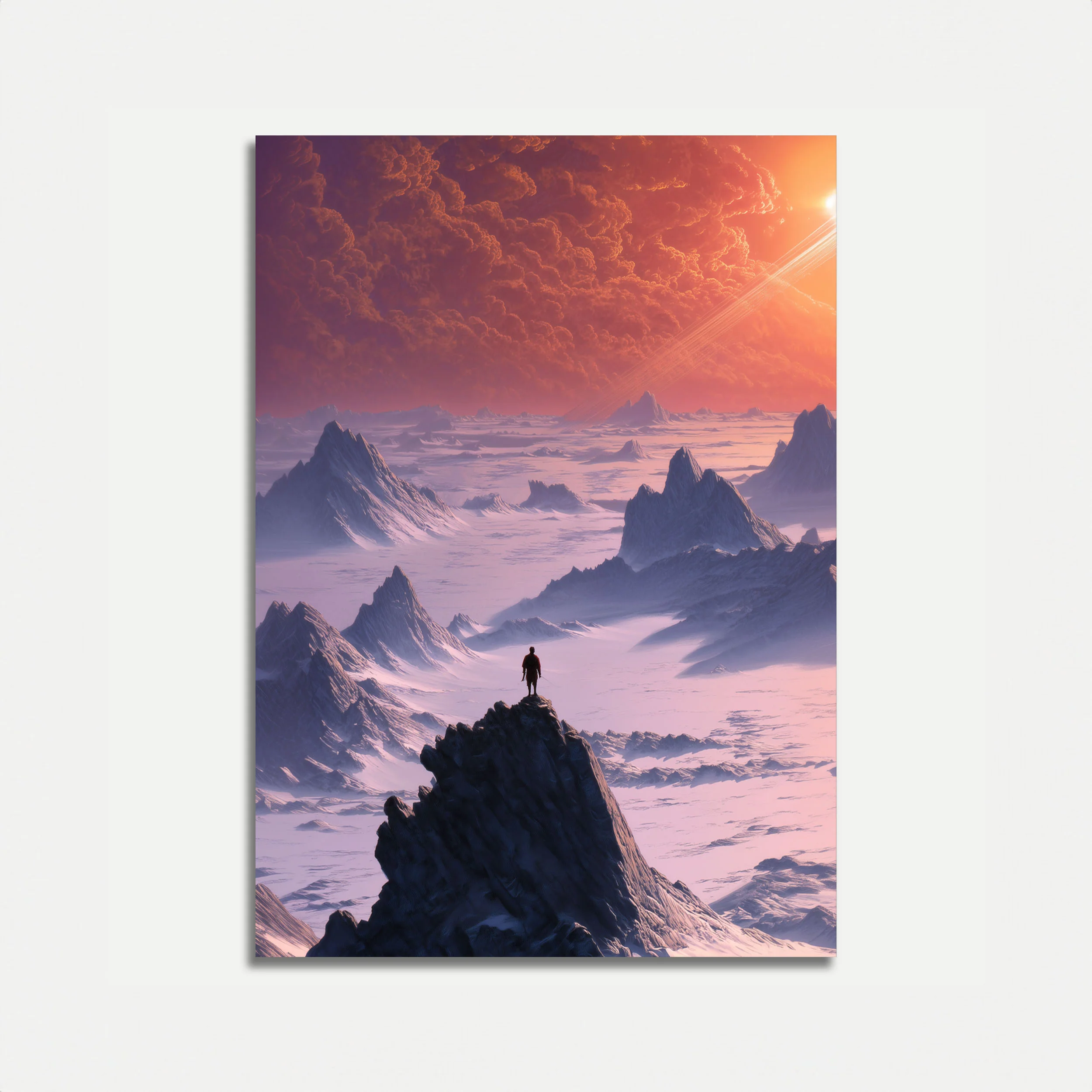 Solitary Explorer Alien Landscape Poster