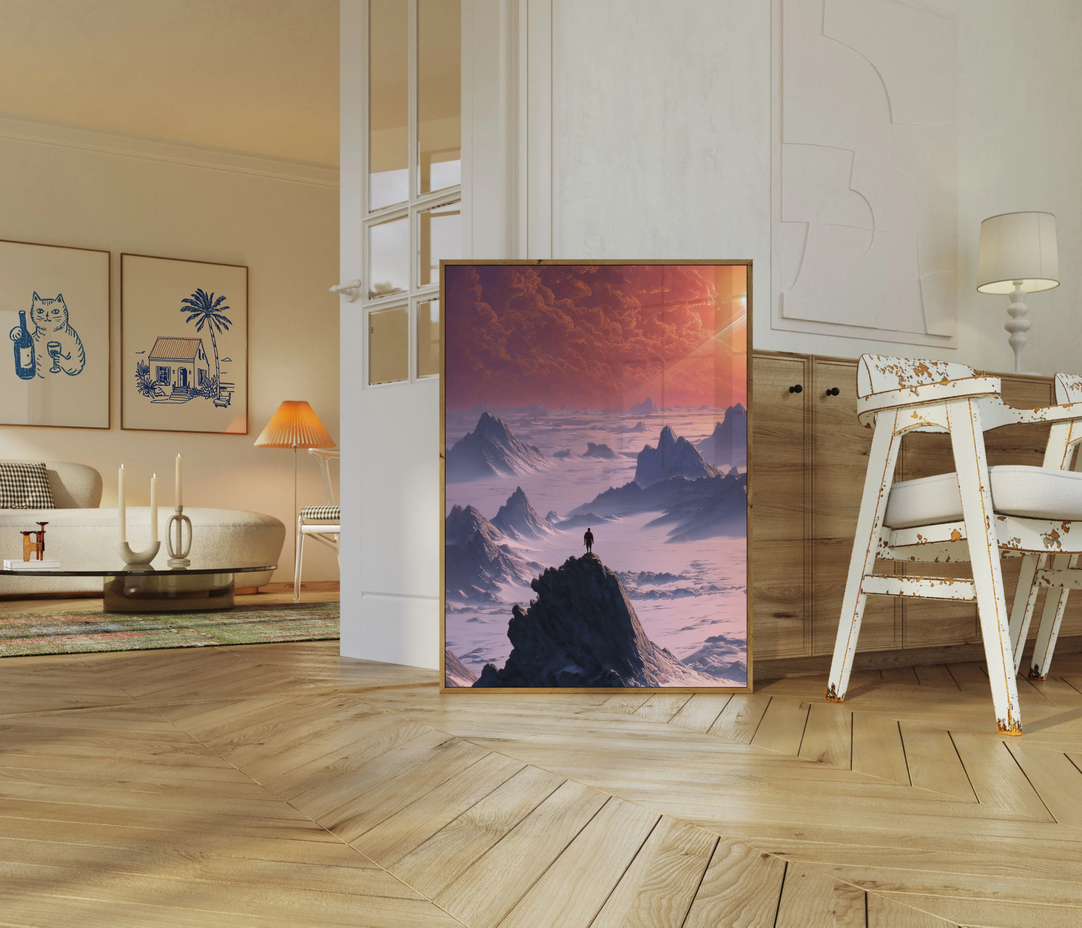 Solitary Explorer Alien Landscape Poster - Image 5
