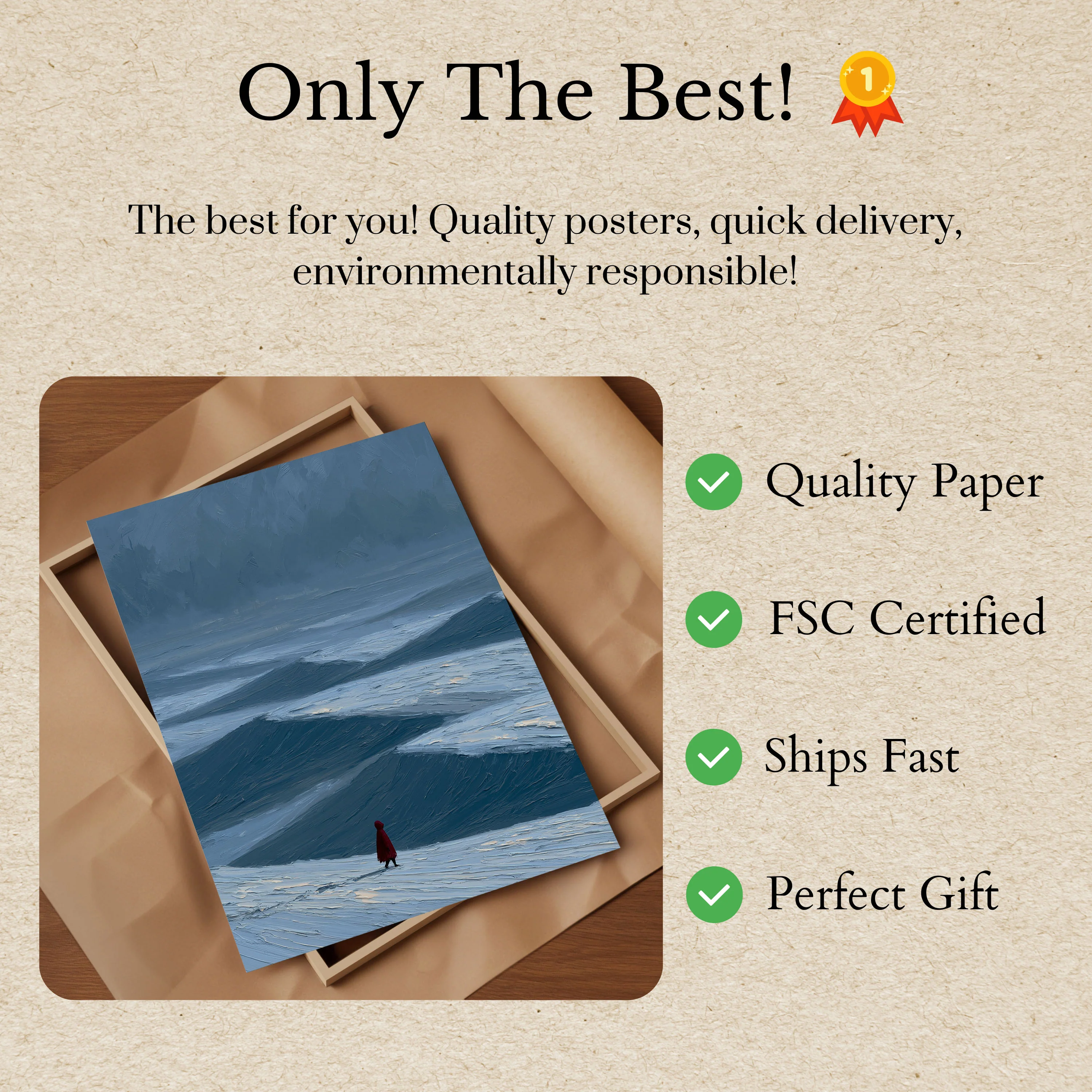 Solitary Figure by the Ocean Poster - Image 3