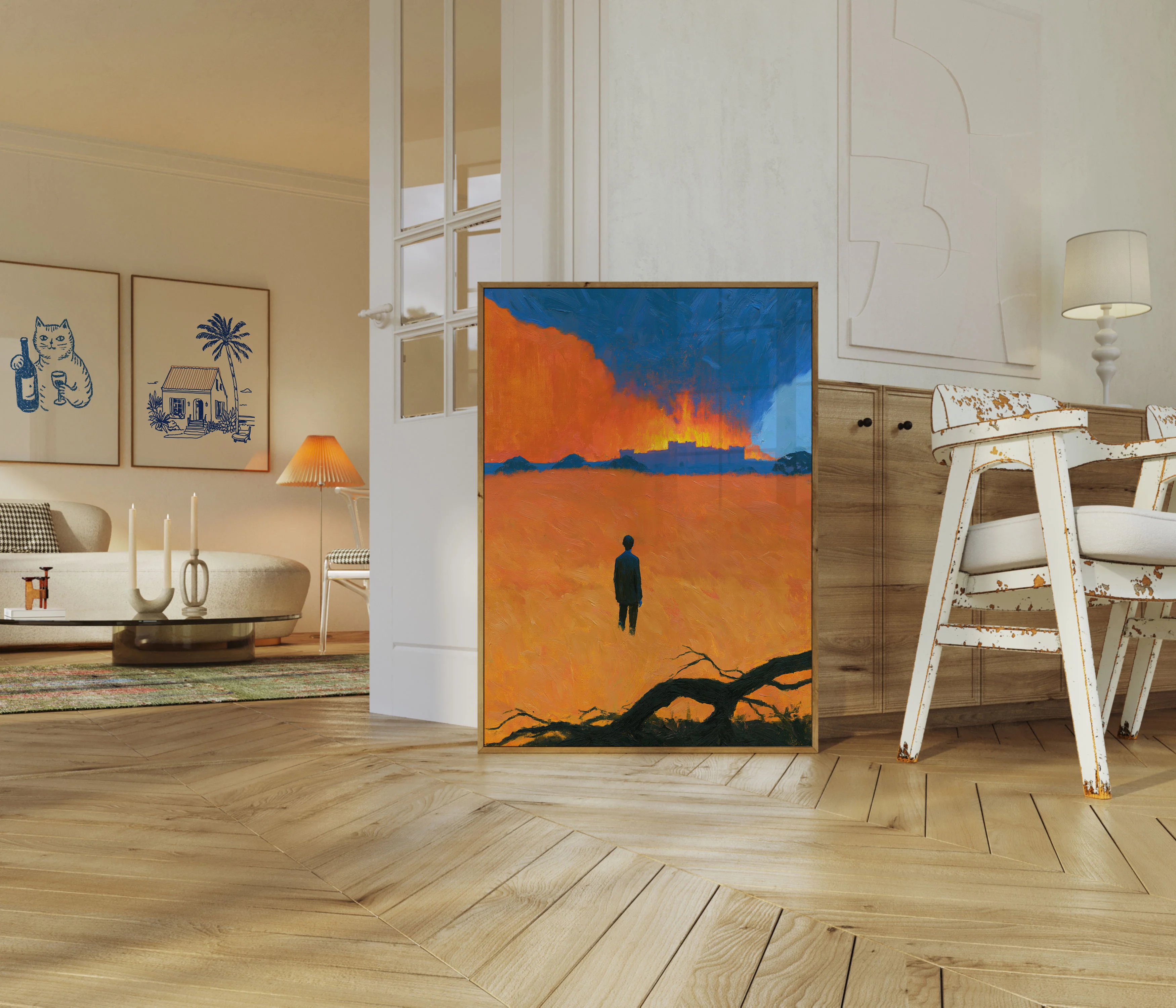 Solitary Figure in Apocalyptic Landscape Poster - Image 5