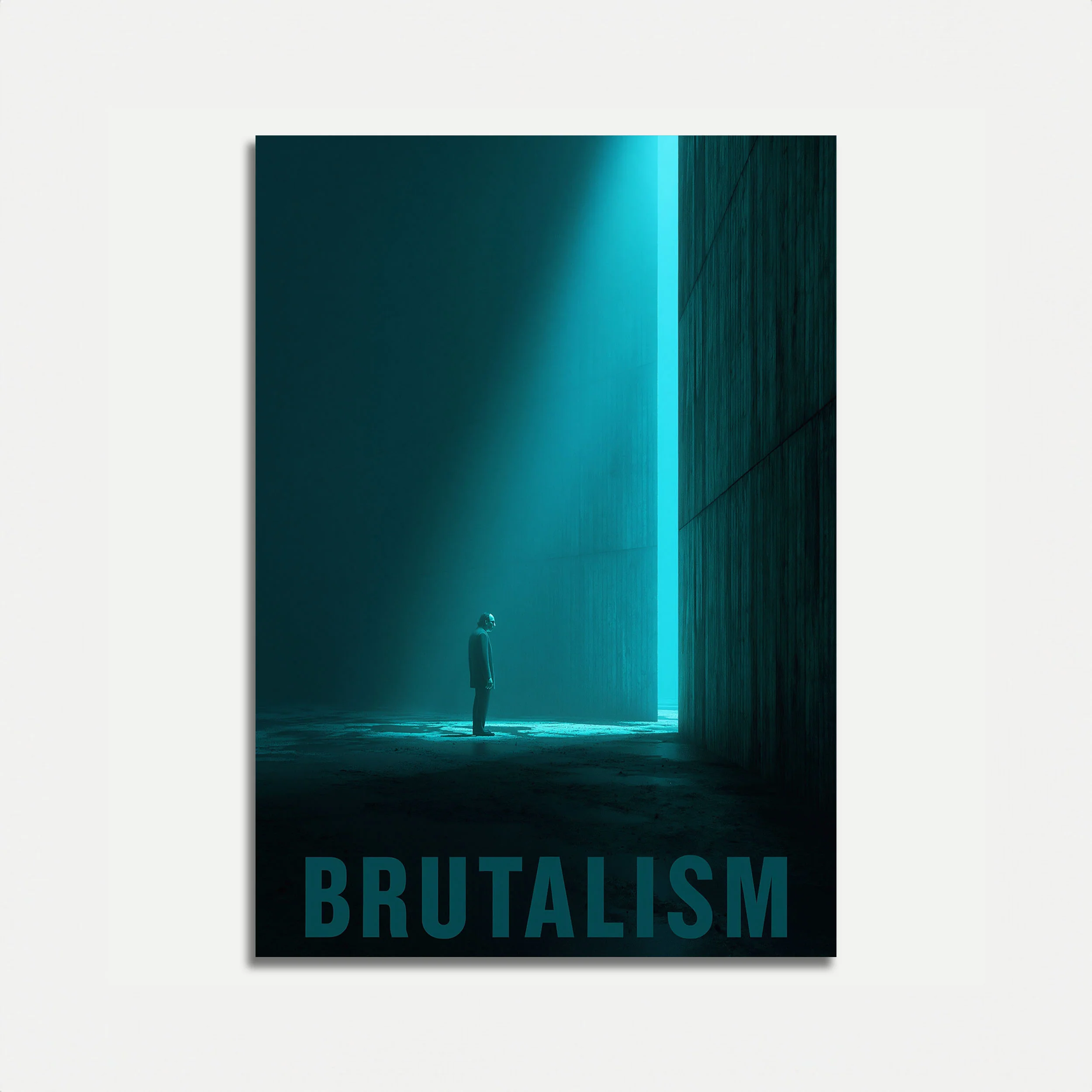 Solitary Figure in Brutalism Poster