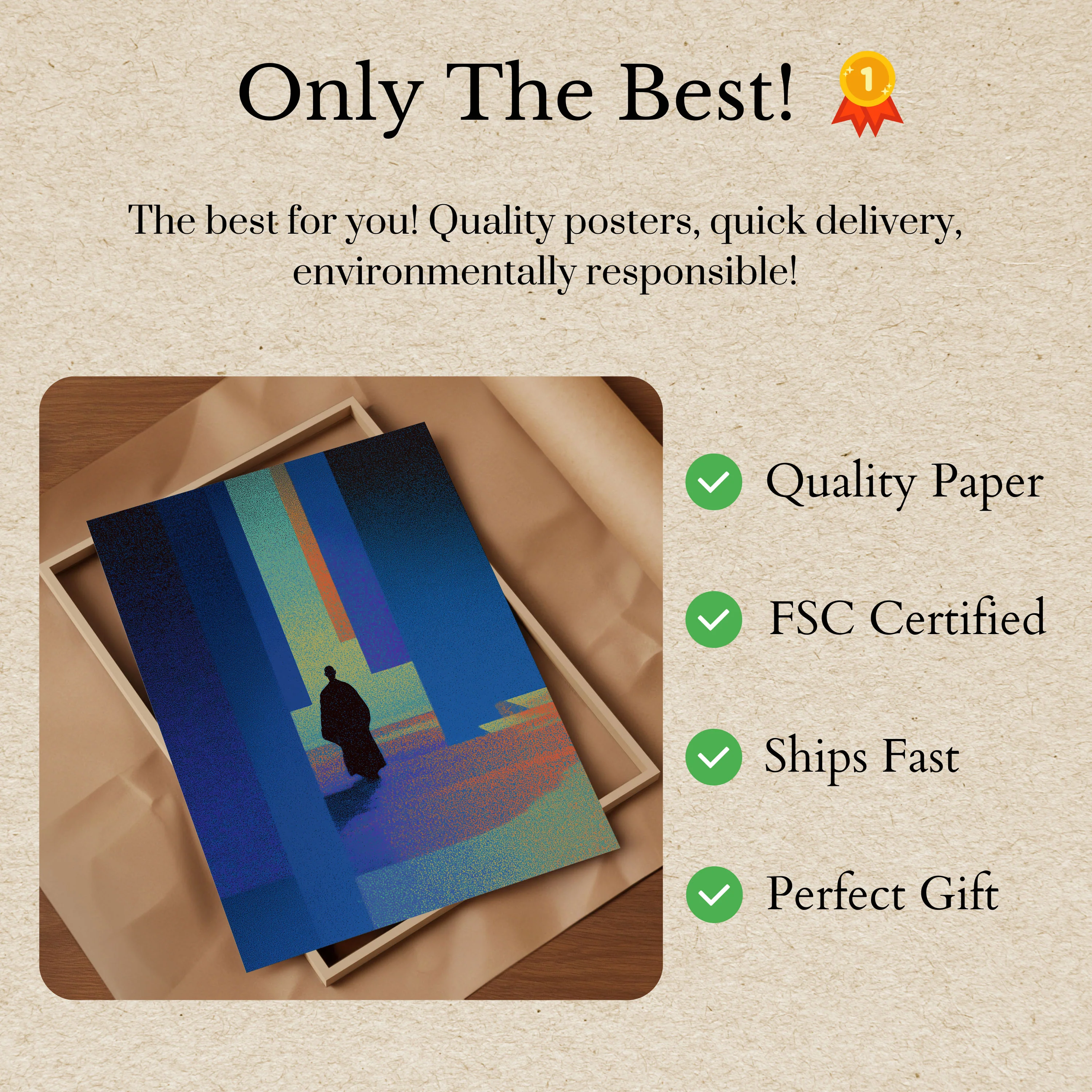 Solitary Figure in Colorful Maze Poster - Image 3