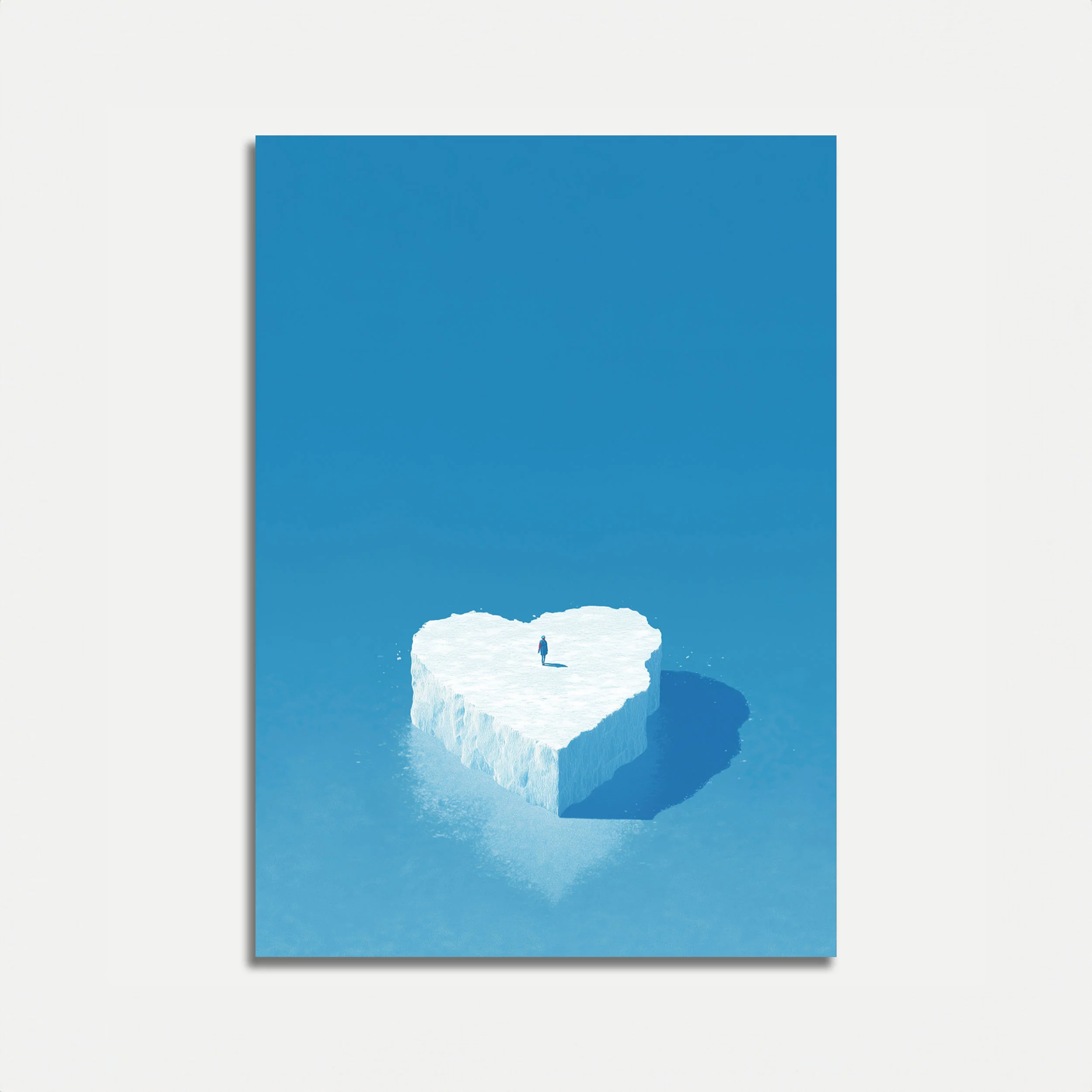 Solitary Figure on Icy Peak Poster