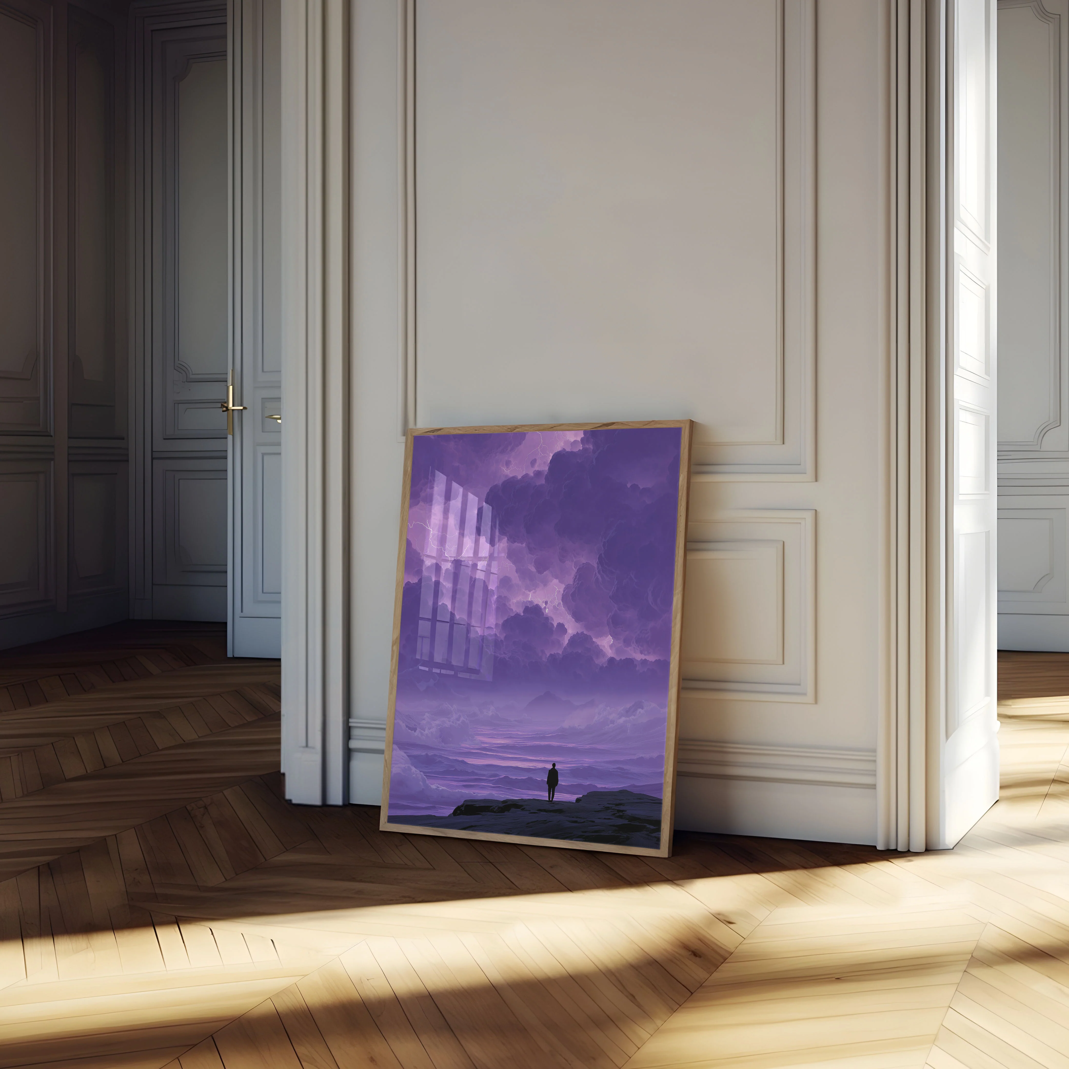Solitary Figure Storm Sky Poster - Image 4
