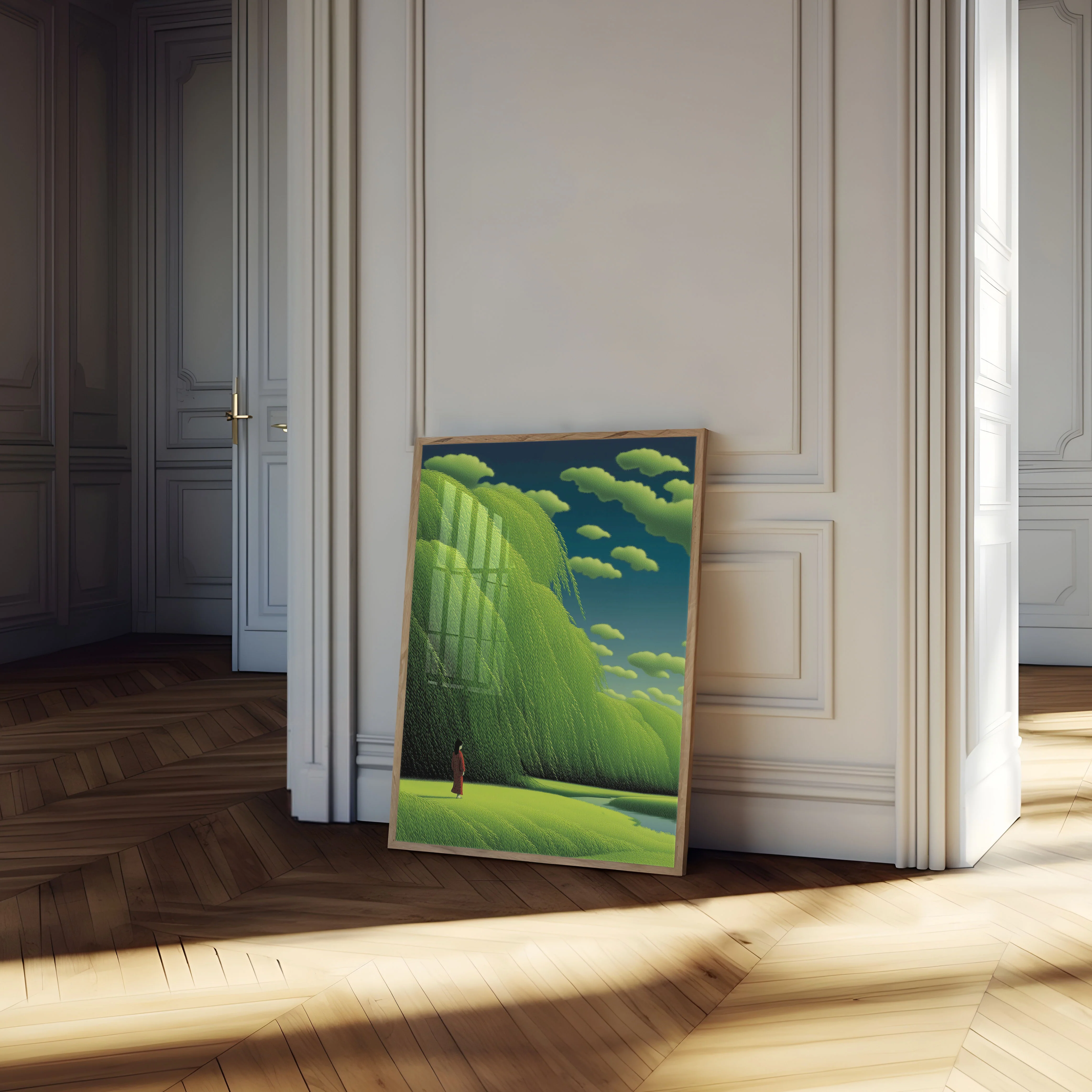 Solitary Monk in Green Valley Poster - Image 4