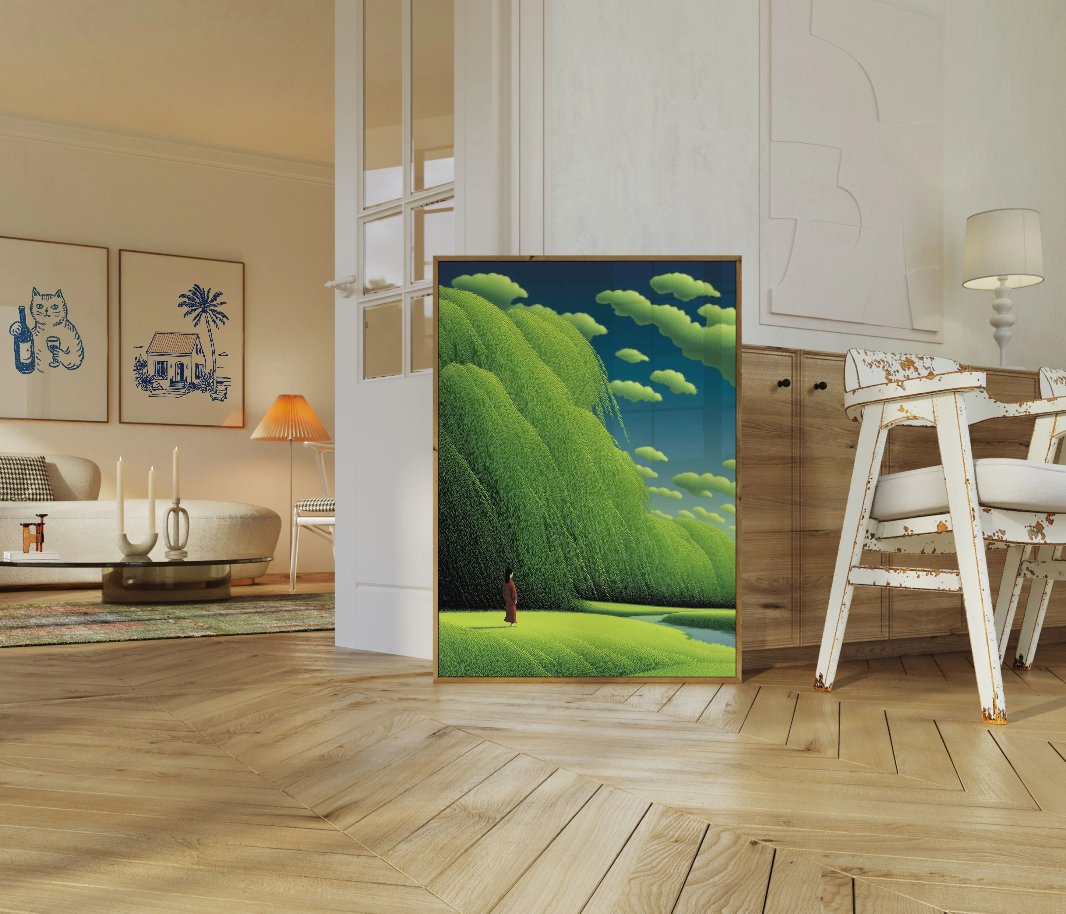 Solitary Monk in Green Valley Poster - Image 5