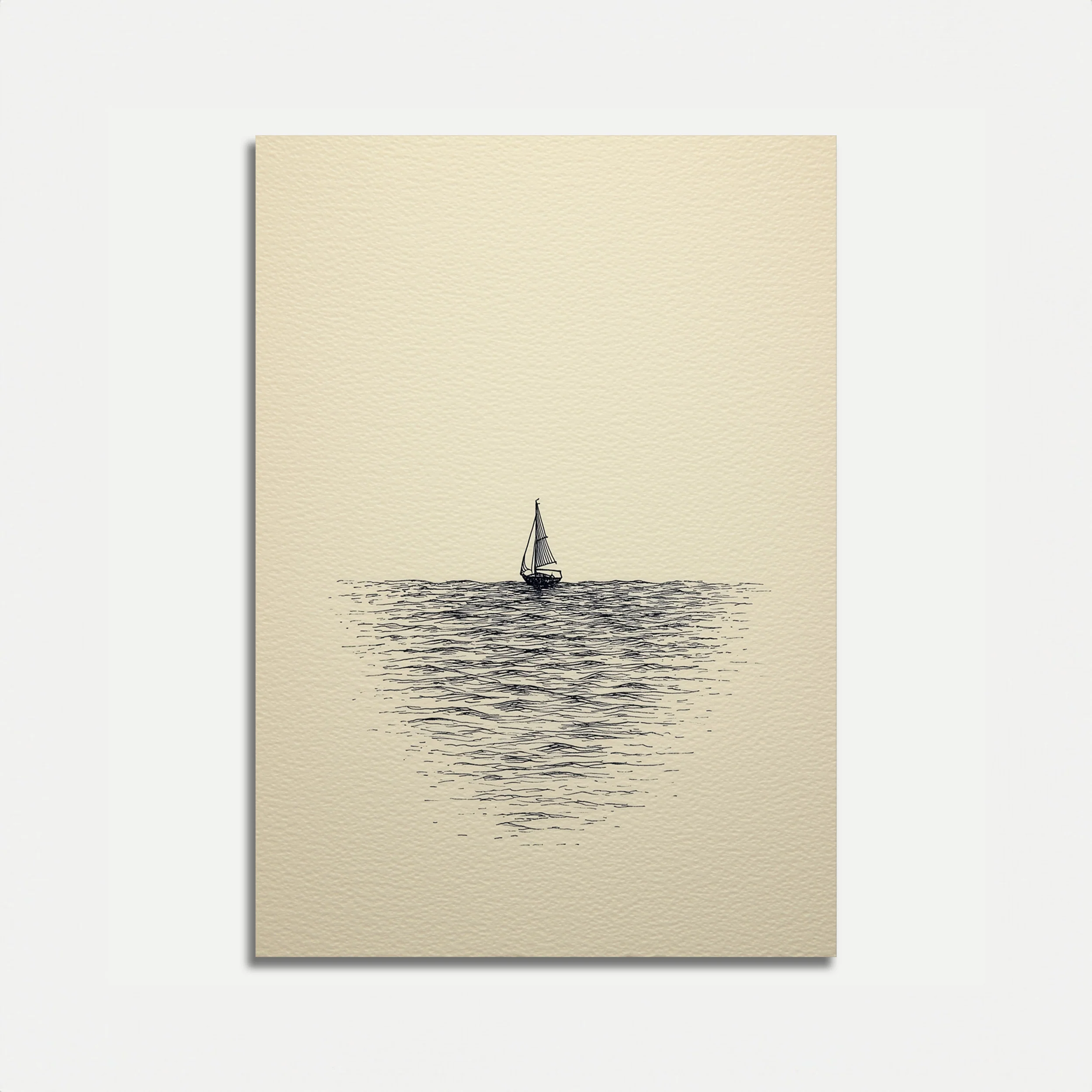 Solitary Sailboat on the Water Poster