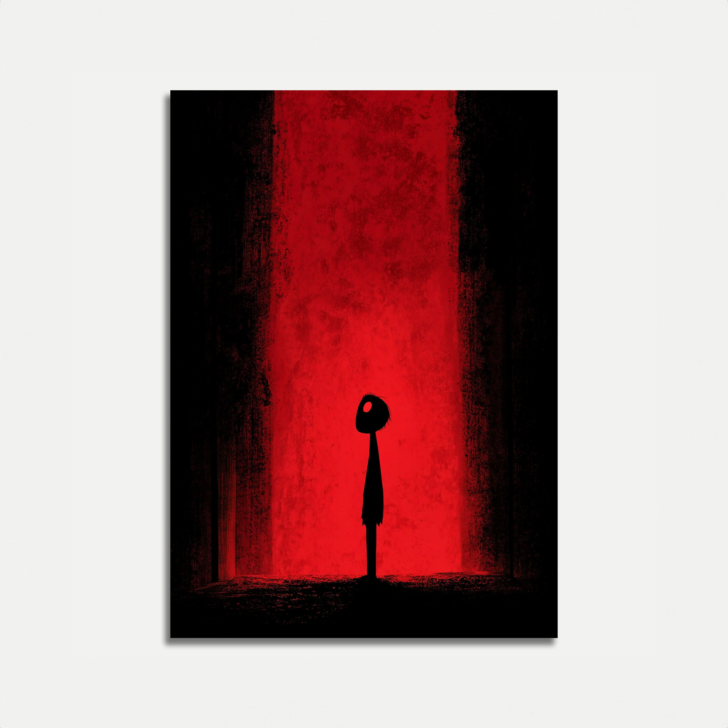 Solitary Silhouette Red Poster