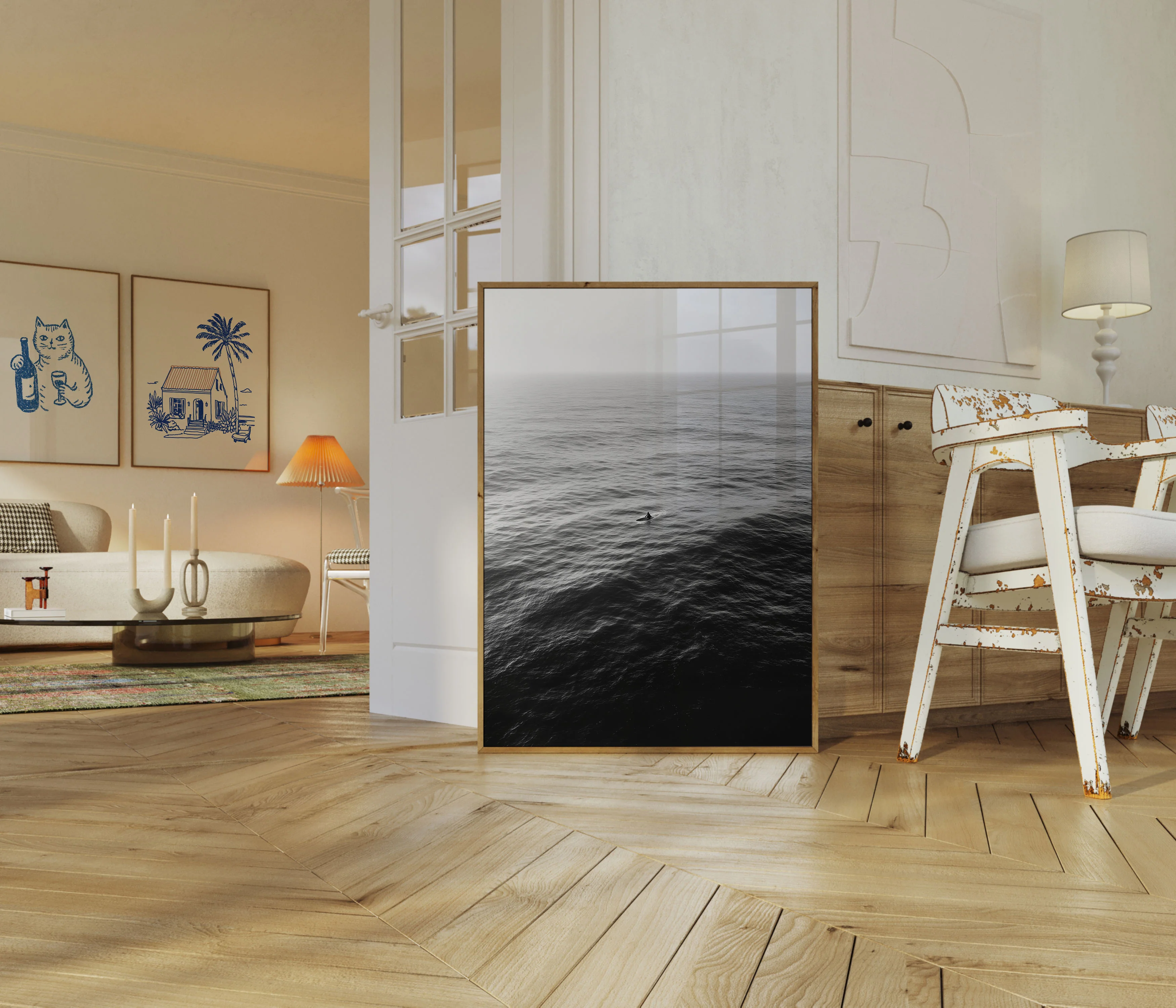 Solitary Surfer Ocean Poster - Image 5