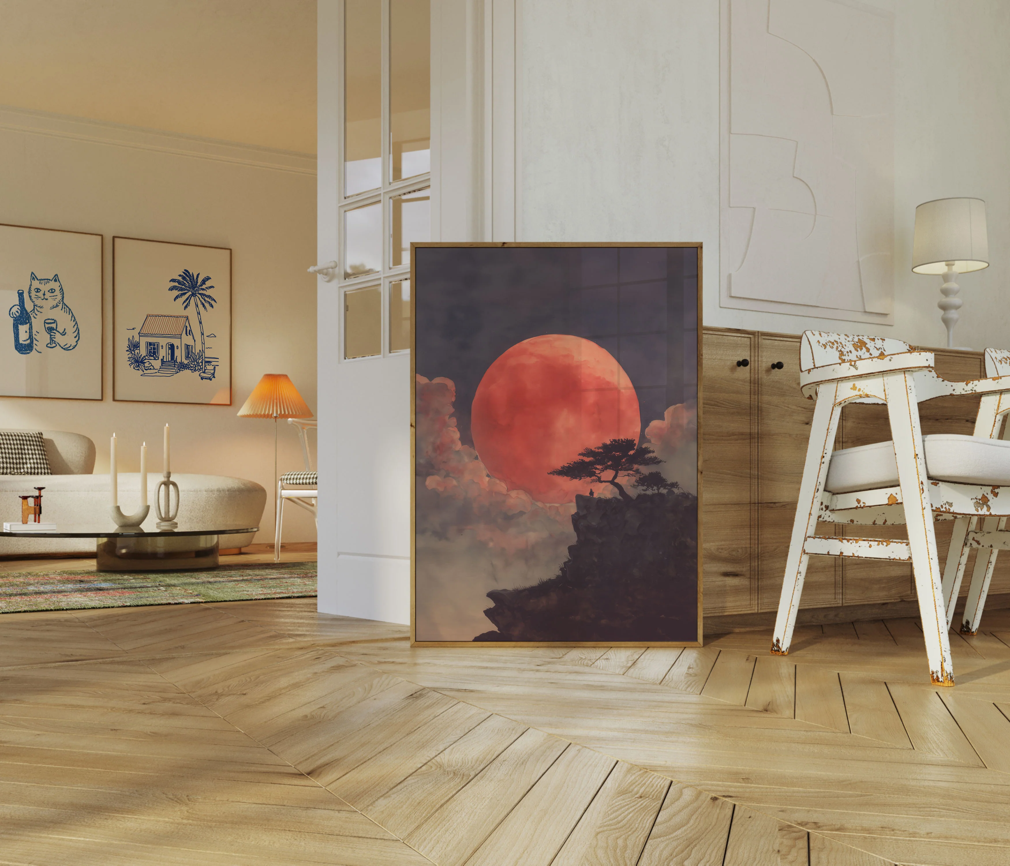 Solitary Tree and Giant Moon Poster - Image 5