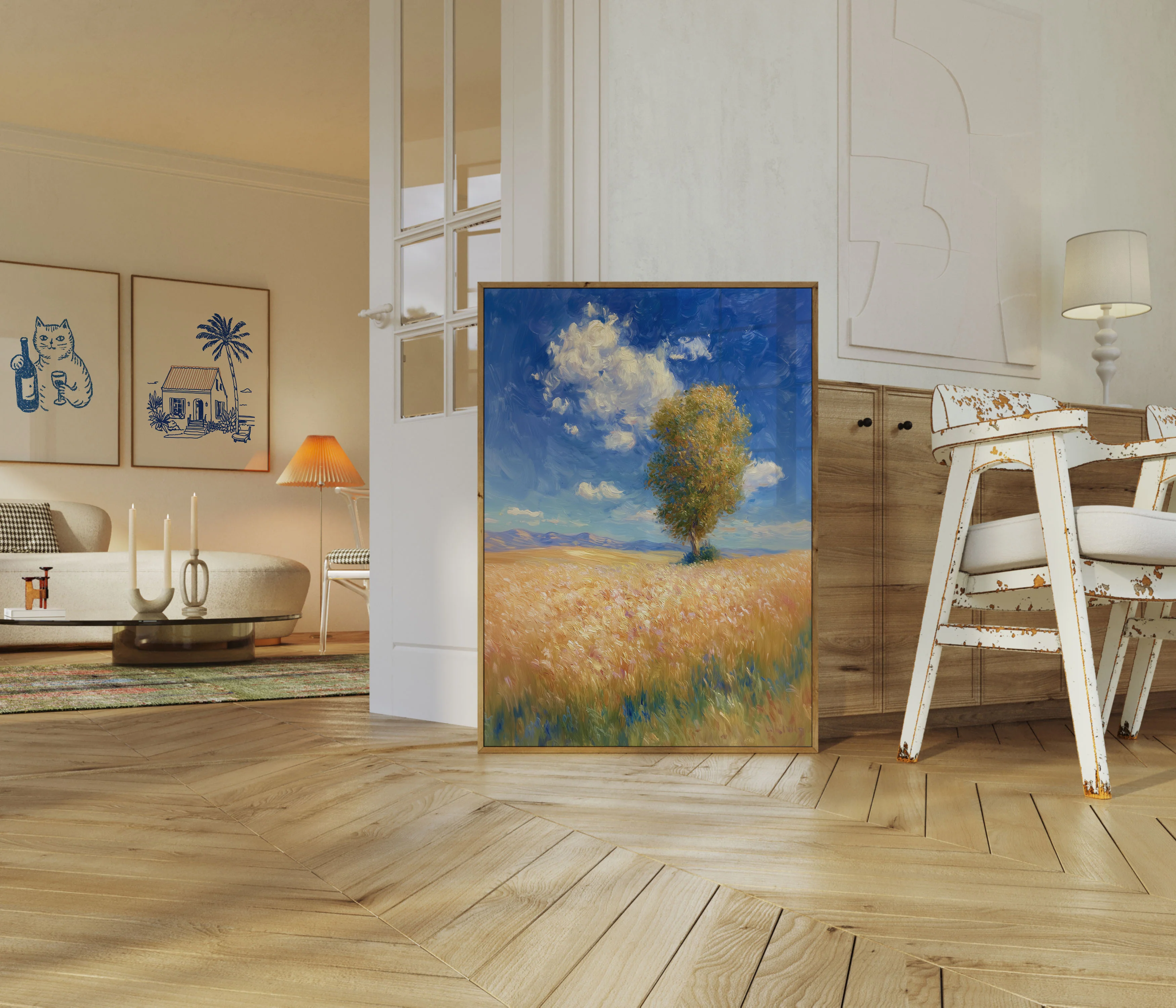 Solitary Tree in Golden Field Poster - Image 5