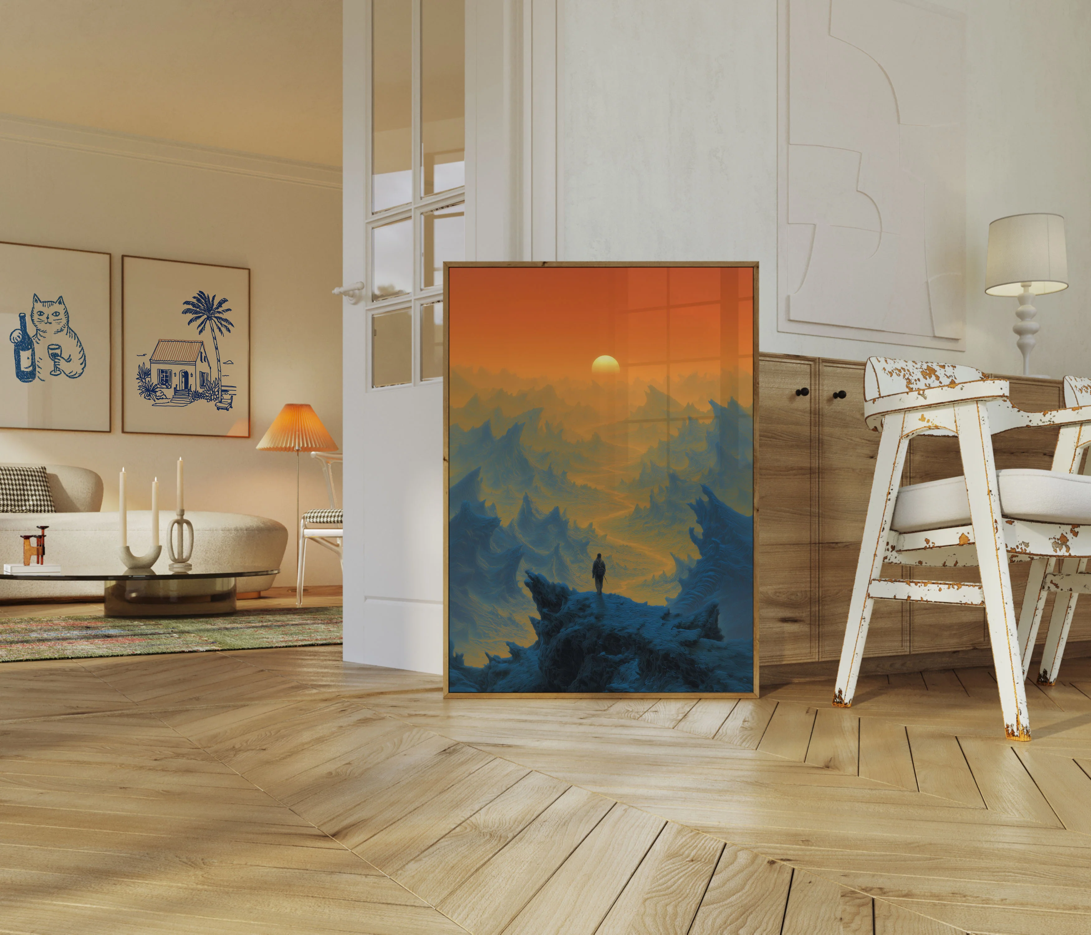 Solitary Wanderer Mountain Sunrise Poster - Image 5