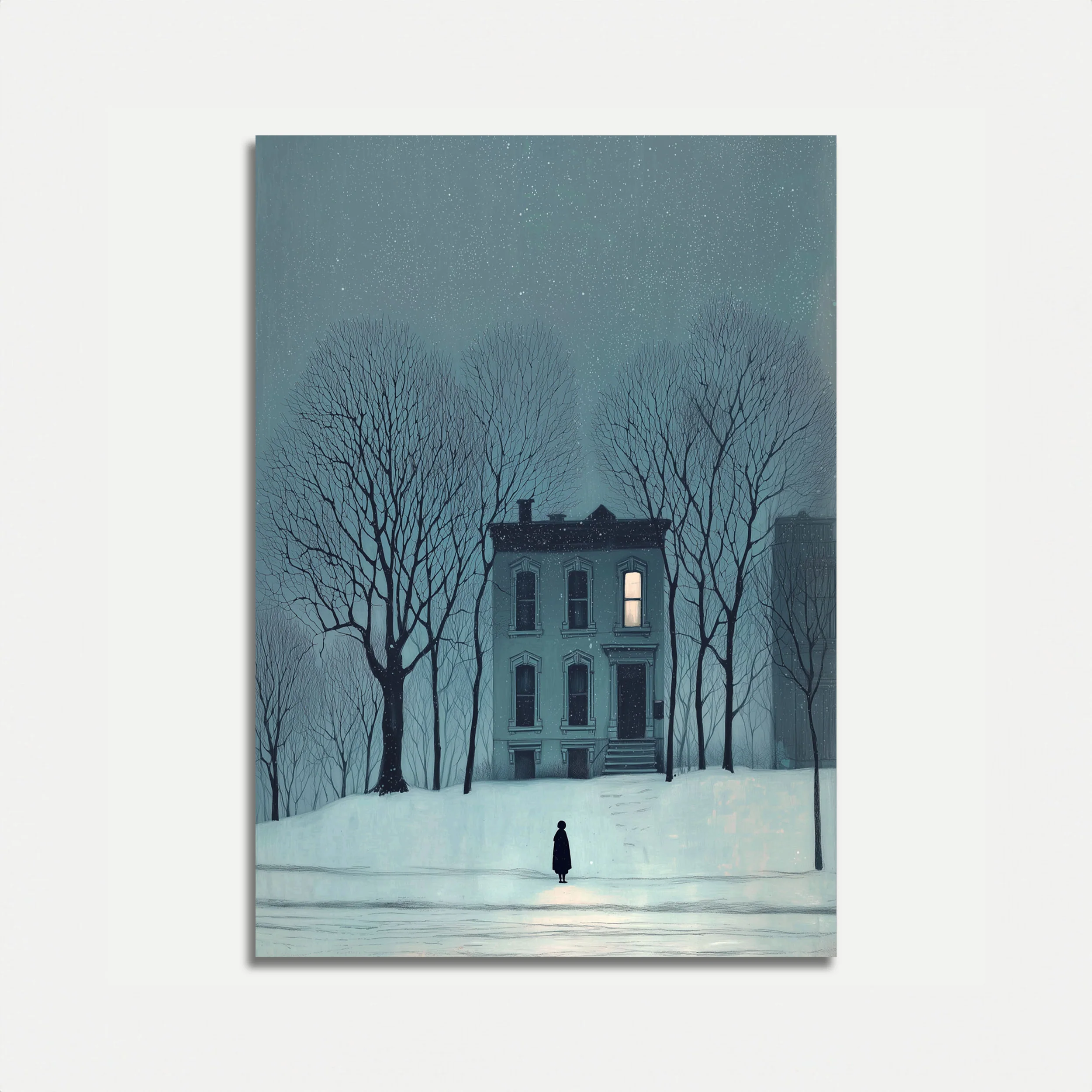 Solitary Winter Night Poster