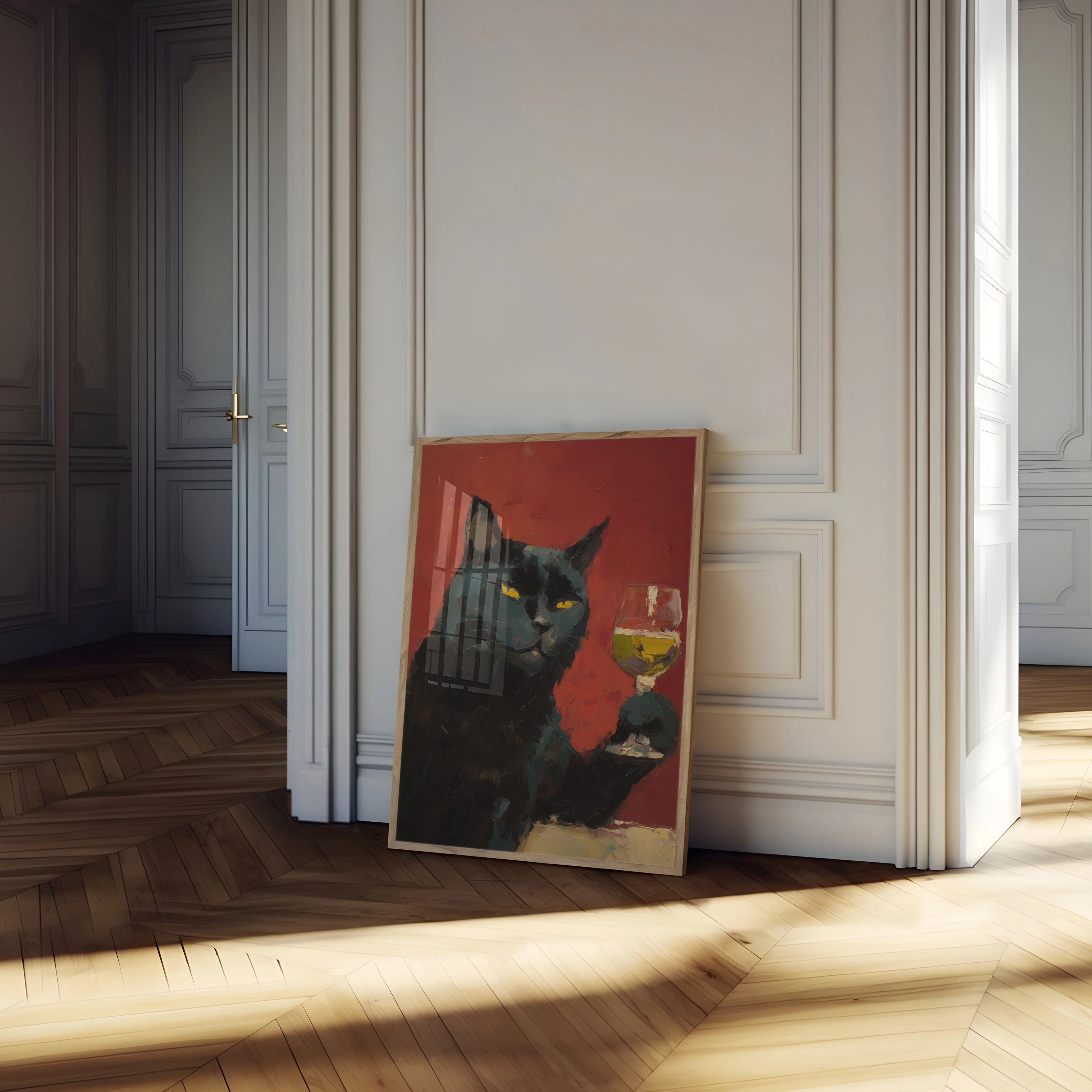Sophisticated Cat with Wine Poster - Image 4