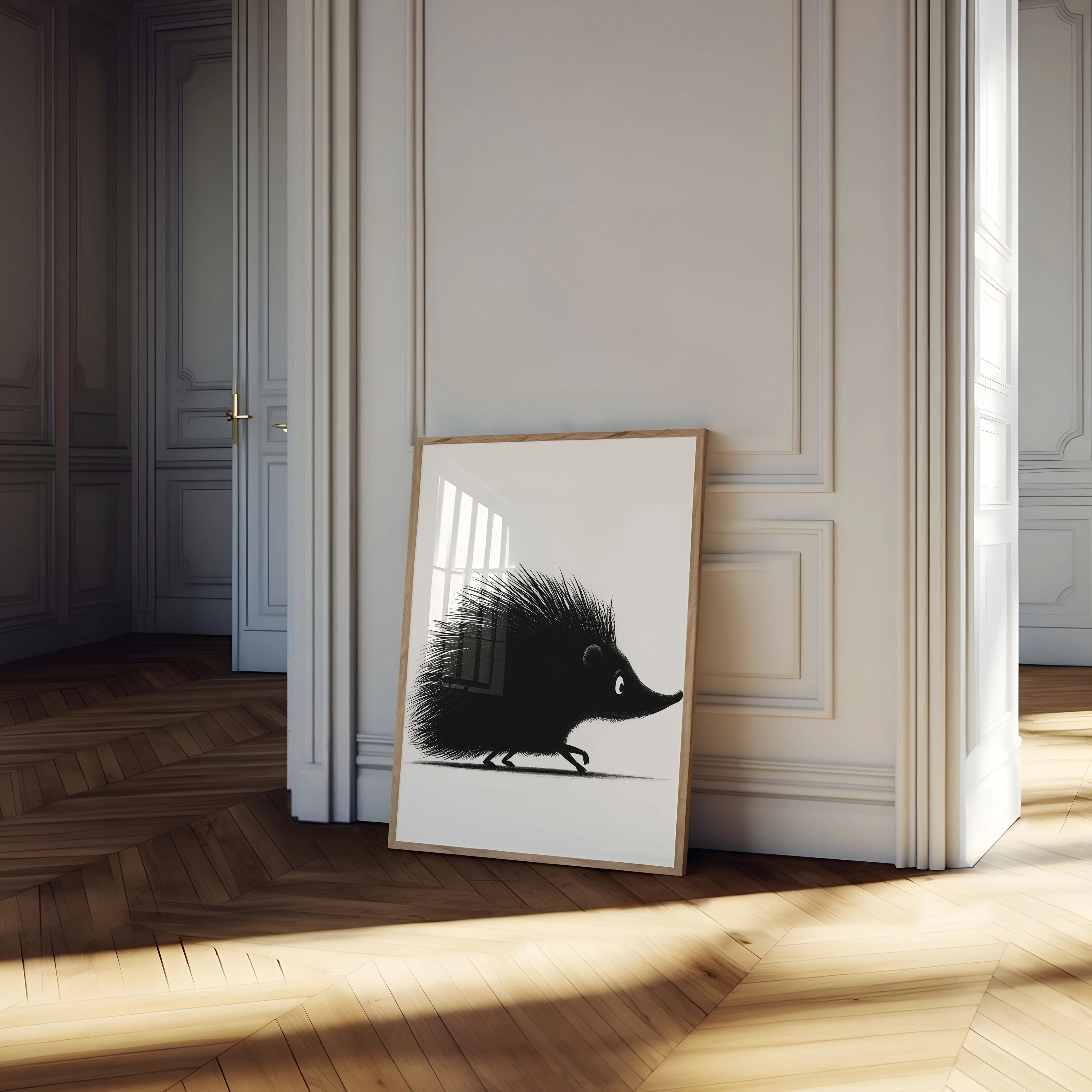 Spiky Silhouette Black Hedgehog Poster - Image 4