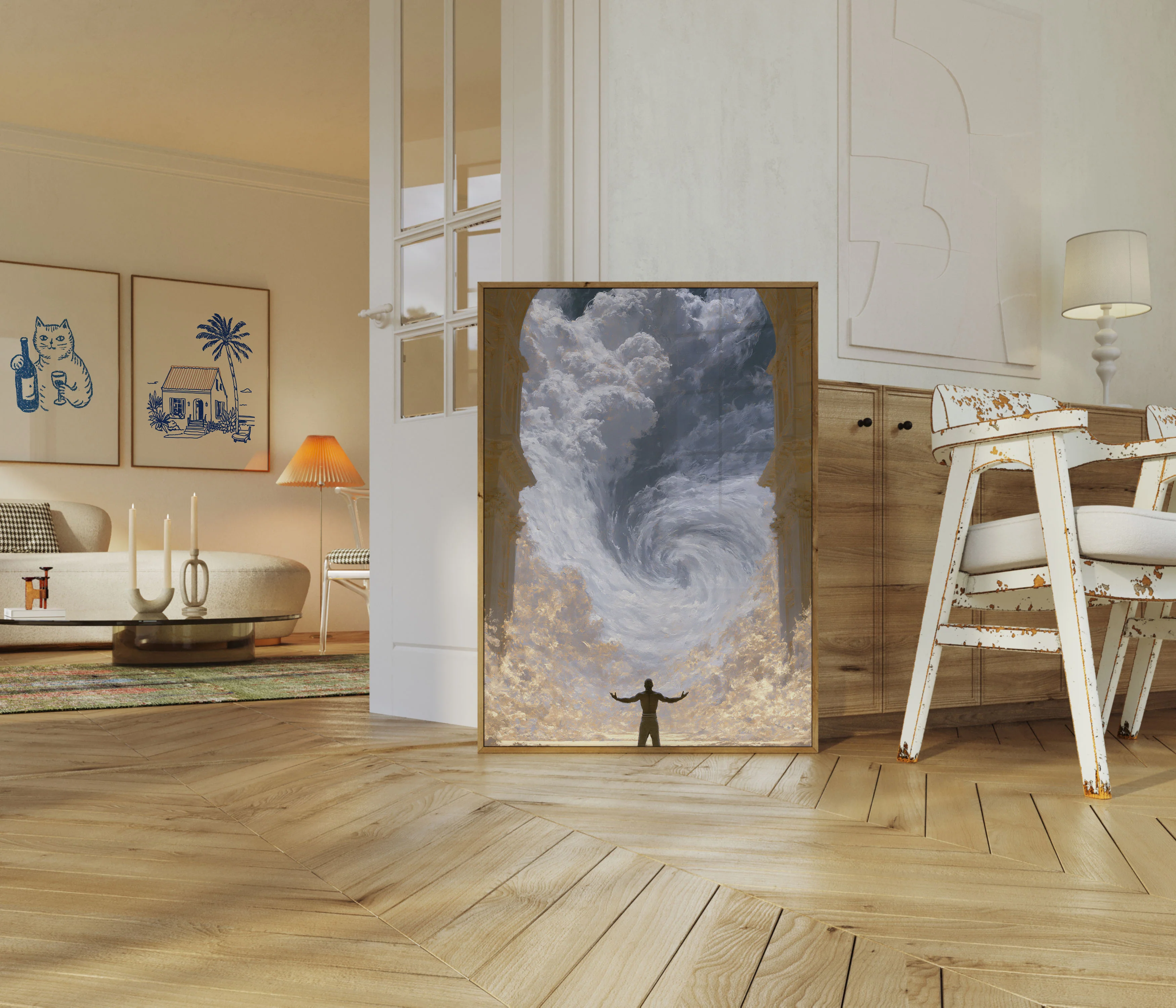 Spiritual Awakening in Golden Halls Poster - Image 5